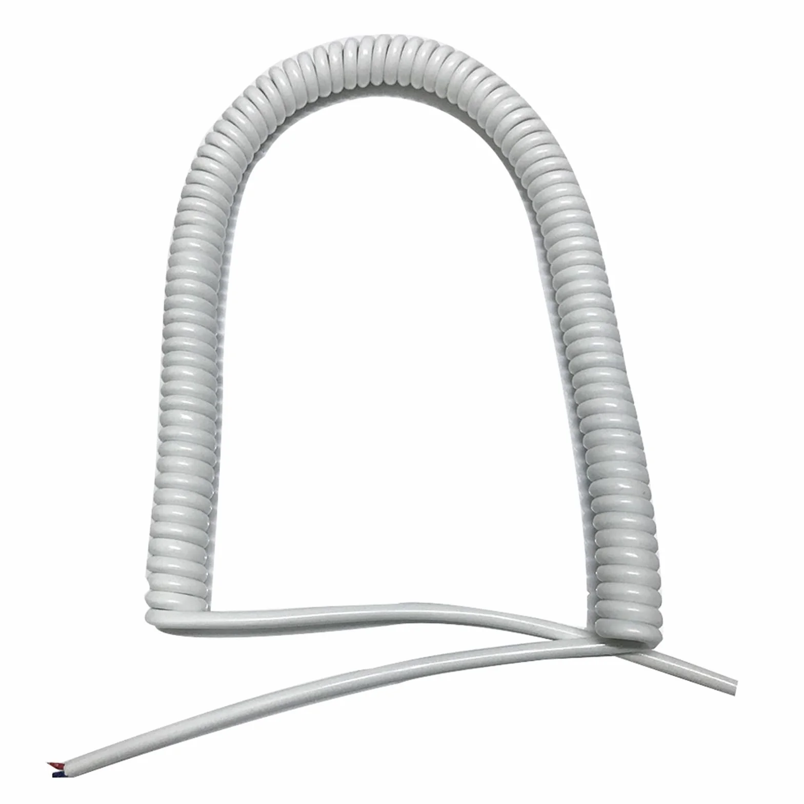 Zwijany przedłużacz, Biały 2-rdzeniowy spiralny kabel zasilający elastyczny 0,75mm kwadratowy elektryczny teleskopowy spiralny rdzeń miedziany kabel sprężynowy drut spiralny przedłużający(Undraw 3.75