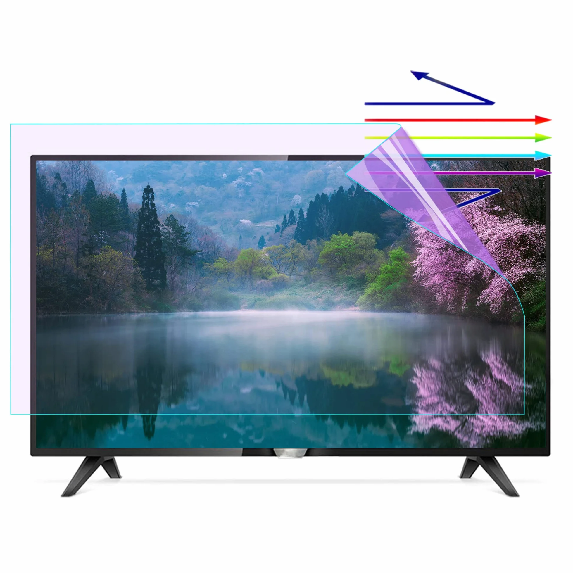 Od światła AntiBlue do 48-65 cali, matowa folia przeciwodblaskowa użytku wewnątrz i na zewnątrz, telewizorów LCD, LED, 4K OLED QLED HDTV,Folia ochronna na ekran telewizora(50in 1095x616mm)