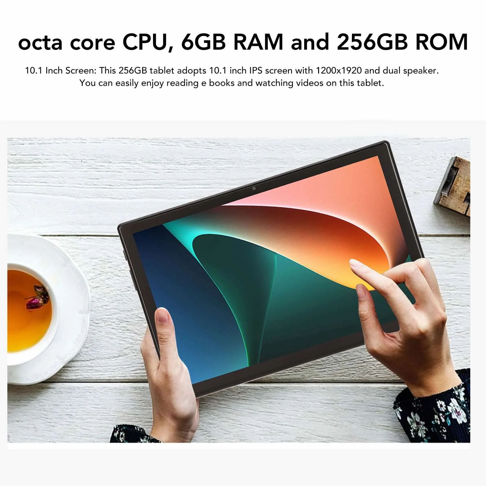 10,1-calowy tablet dla dzieci, 256 GB obsługuje sieć 4G, 5G Wi-Fi i Dual SIM Dual Standby Tablet dla malucha, 6 GB RAM 256 GB ROM, 1200X1920 i podwójny głośnik dla dzieci i osób starszych do (Green)