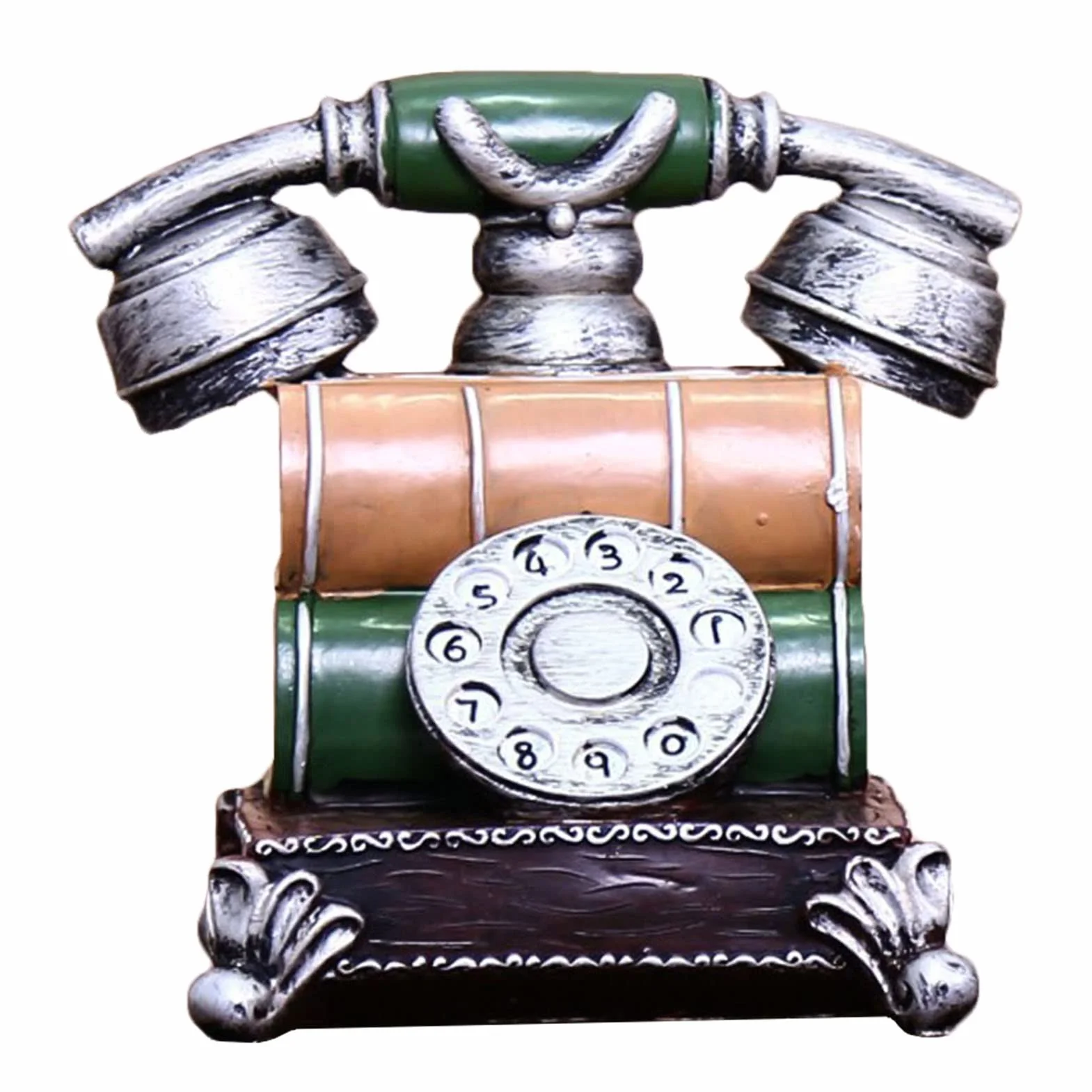 Przewodowy telefon stacjonarny - unikalny design dekoracyjny telefon do domowego biura i sklepów kompaktowy 16,3 x 6,3 x 5 cali
