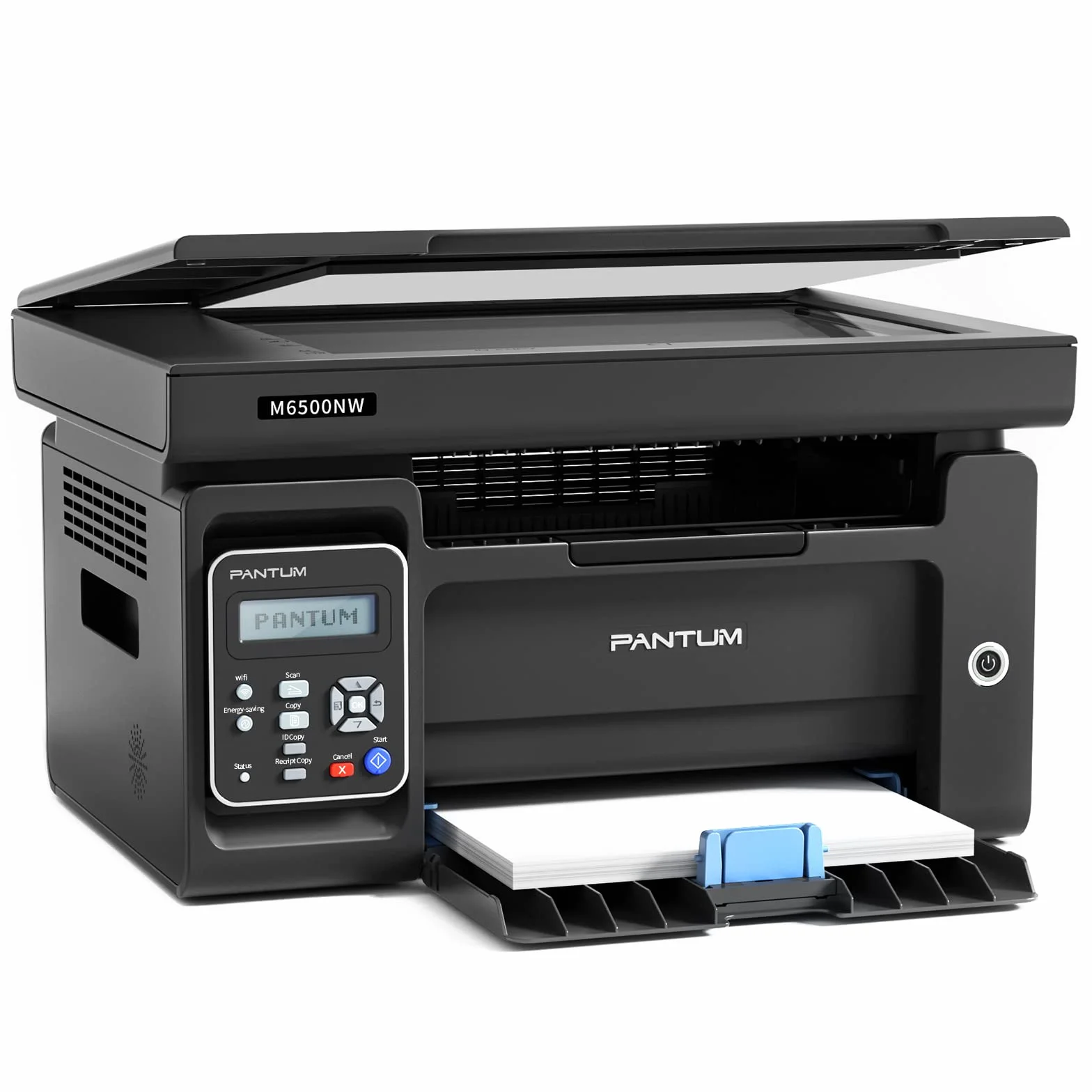Wielofunkcyjna drukarka laserowa PANTUM M6500NW WiFi，Drukarka laserowa mono, Ethernet/bezprzewodowa/USB 2.0, Drukarka/Kopiarka/Skaner Ręczny dupleks czarno-biały dla małego biura domowego，22 str./min