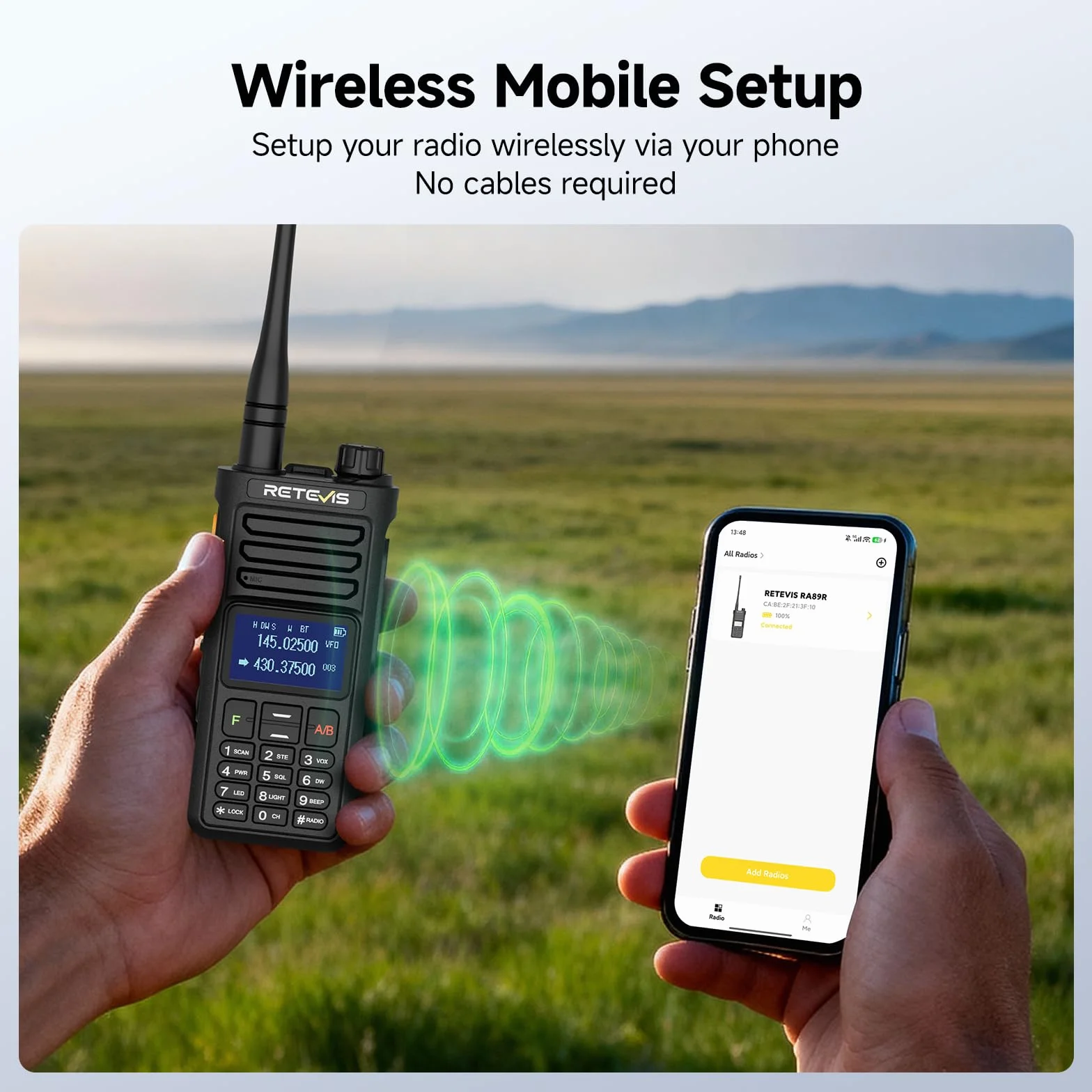 Retevis Ailunce RA89R Radiotelefon Amatorski Ze Słuchawką, Sterowanie Aplikacją, Tymczasowy Repeater, Transmisja Danych/Ładowanie Przez Usb Typu C, Am/Fm, 2800 Mah, Dla Entuzjastów Outdooru