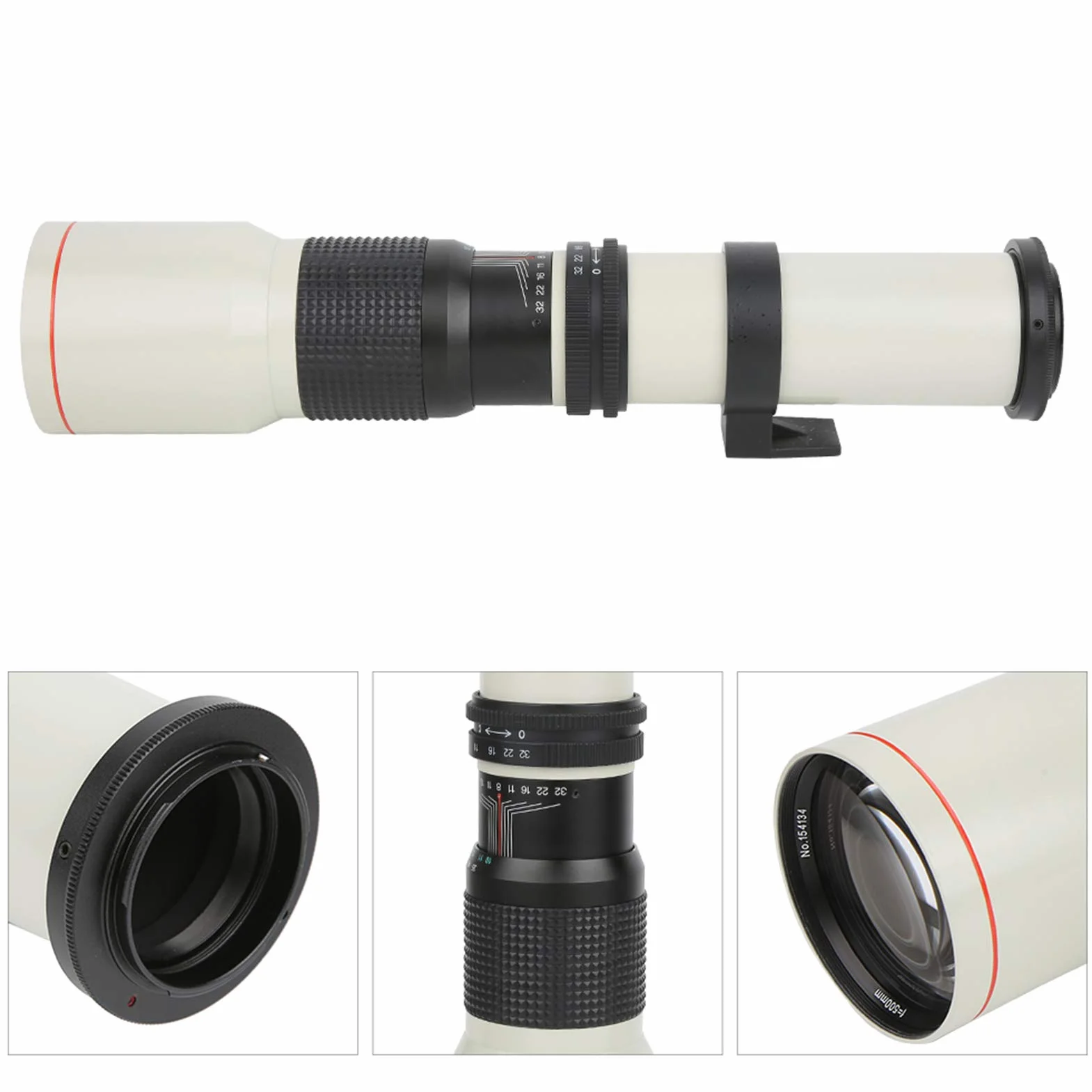 Obiektyw Aparatu, Obiektyw z Ręczną Regulacją Ostrości 500 Mm F8‑F32, Teleobiektyw Stałoogniskowy, Obiektyw Aparatu do Fotografowania na Duże Odległości, Obiektyw do Aparatu z Mocowaniem F