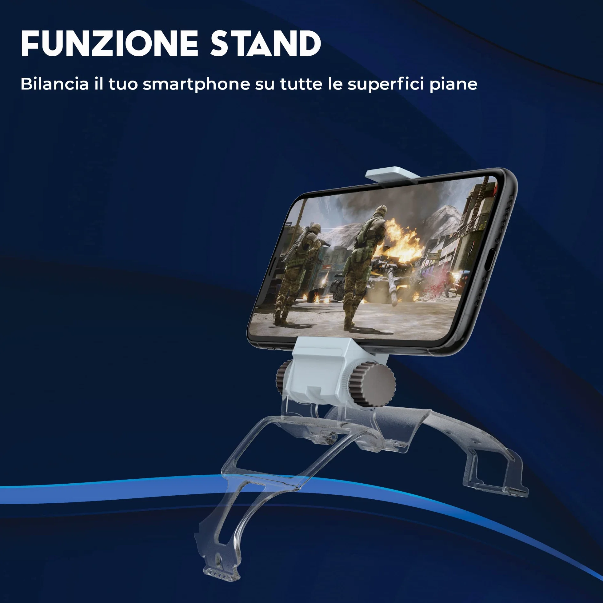 DR1TECH GameGrip5+ Inteligentny klip do kontrolera Dualsense PS5 kompatybilny ze smartfonem iPhone/Android - Obsługa telefonu komórkowego dla Joystick (Kontroler NIE W zestawie)