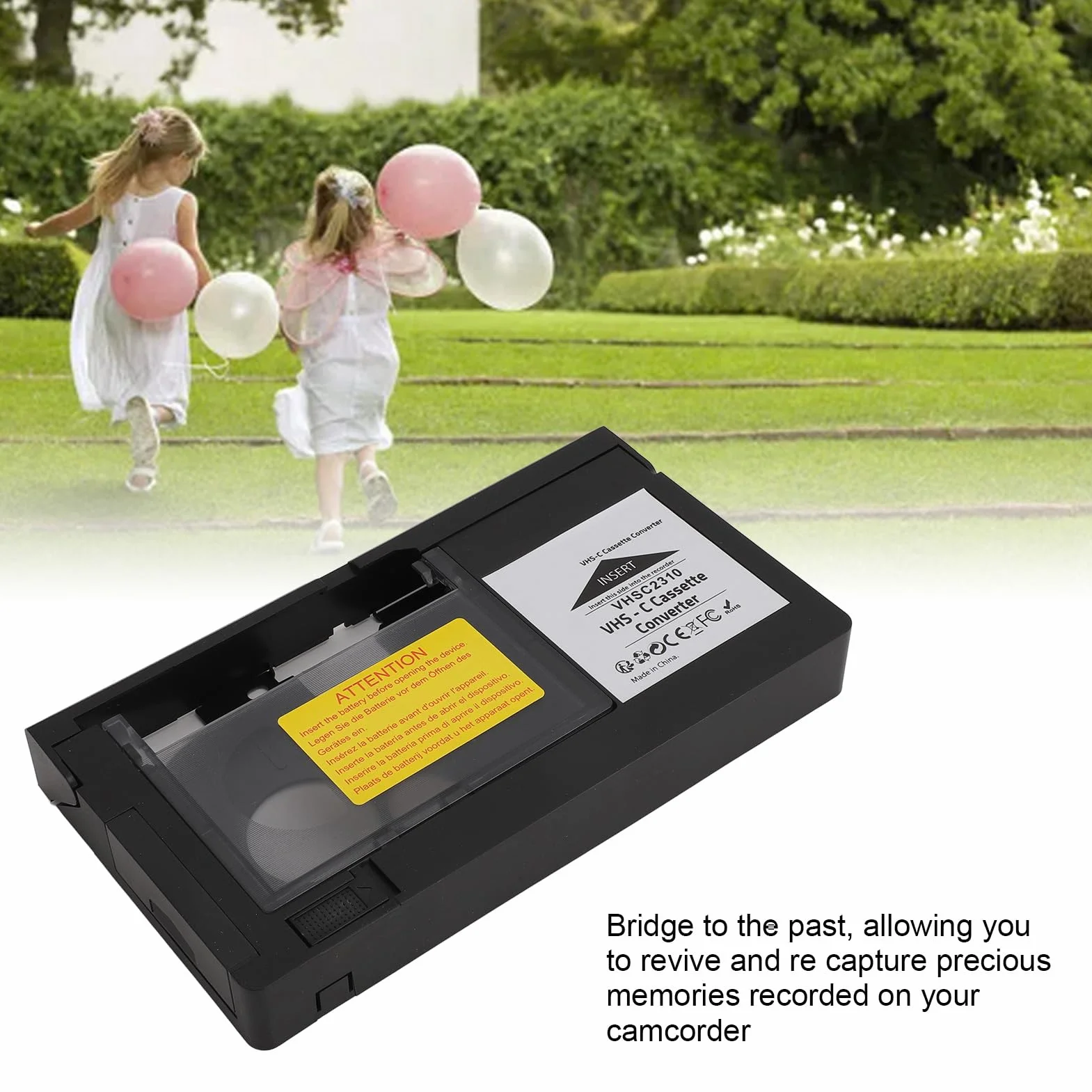 Adapter do Kaset VHS C, Kompatybilny z Taśmami S VHS C i S VHS CP6BKU C-P6U PV P1 VCA115 Kamery Adapter do Kaset, Adapter do Odtwarzania i Nagrywania