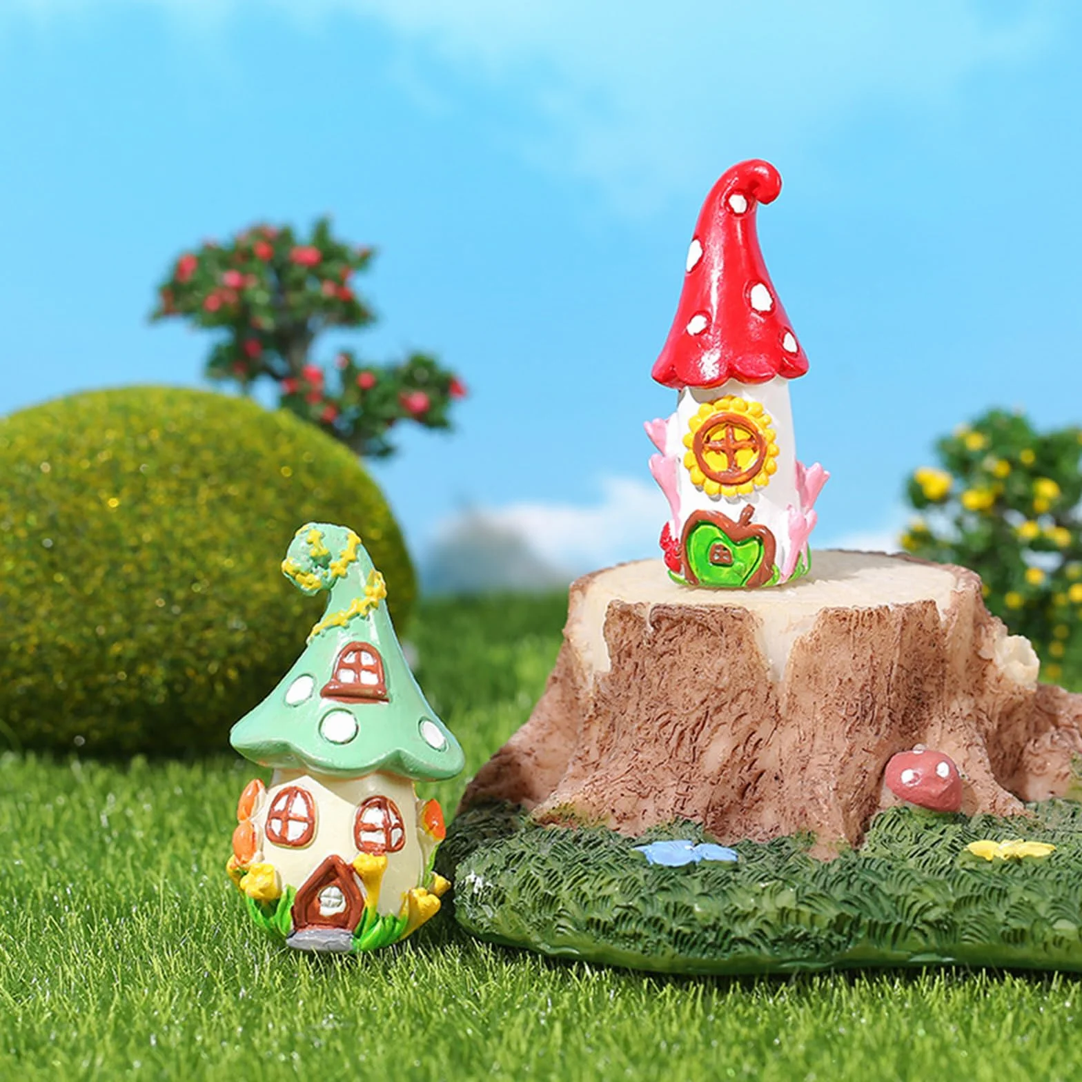 Embhlitfe 4 sztuki miniaturowe akcesoria ogrodowe miniaturowy dom do bajki akcesoria ogrodowe mikro krajobraz dekoracja krajobrazu do dekoracji domu dla lalek