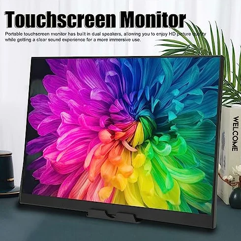16 -calowy Przenośny Monitor Ekranu Dotykowego, 60 Hz Drugorzędny Wyświetlacz Dotykowy dla Laptopa, Komputera, Konsoli Gier