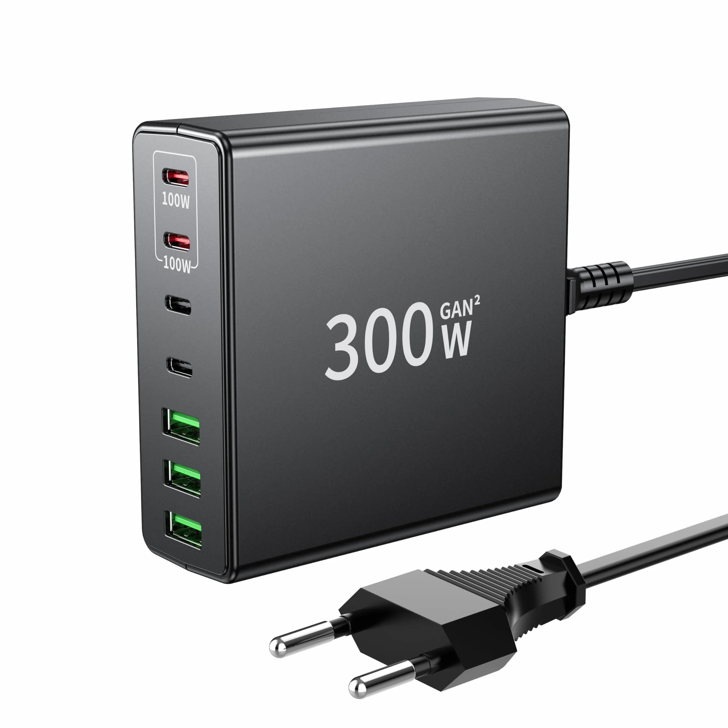 FINIBŁADOWARKA C: 300W 7-portowa szybka ładowarka usb z 4 portami USB-C i 3 portami A, dual-PD PPS