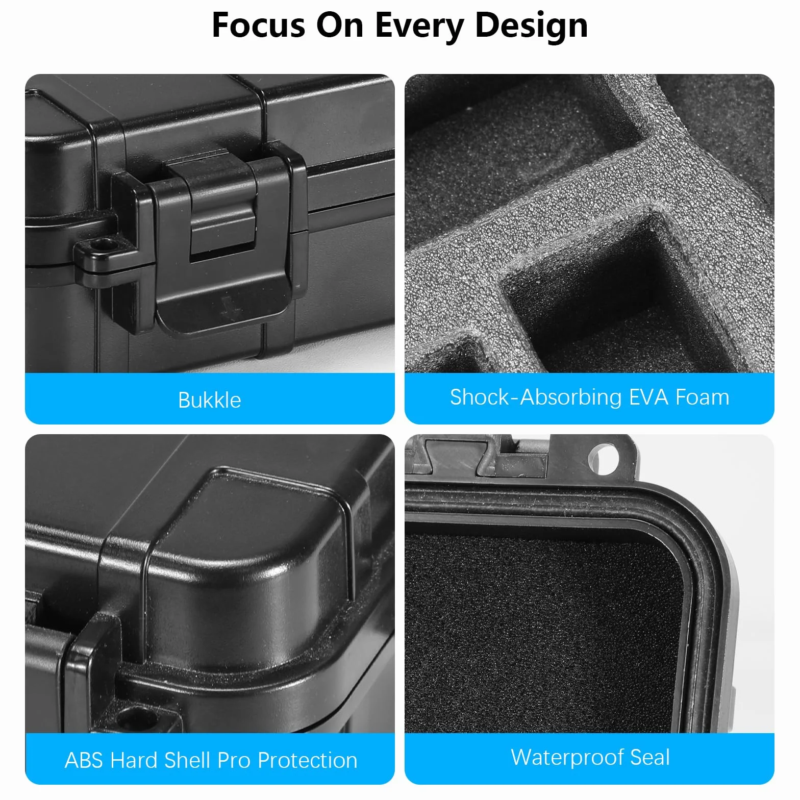 AMAZEAR Twarde Etui na Akcesoria do DJI Osmo Nano, Twarda Obudowa Chroniąca DJI Osmo Nano do Przechowywania, Podróży, Łatwego Przenoszenia, Wodoodporne Etui EVA + ABS - Czarny