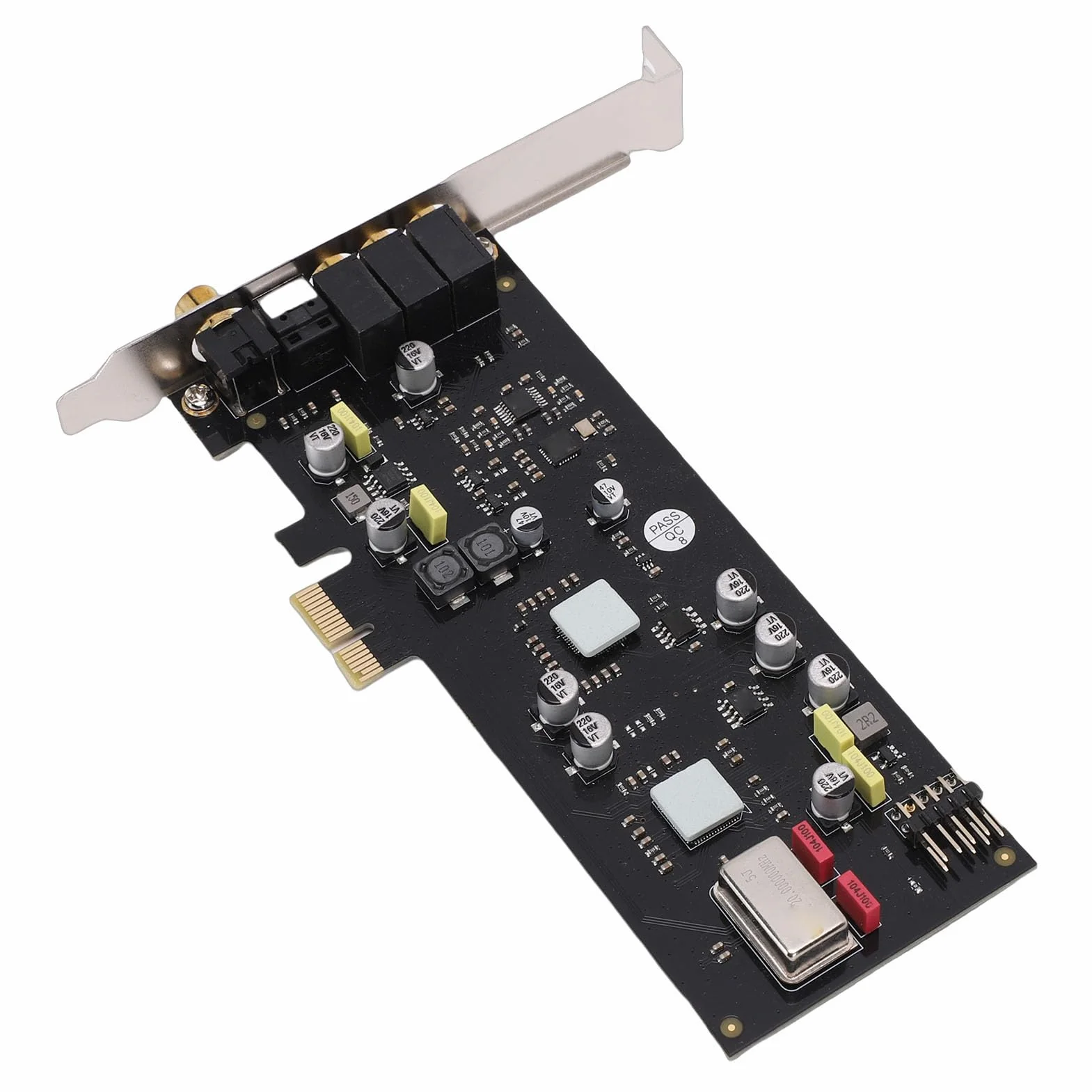 Karta Dźwiękowa PCIE do Komputera PC, Wewnętrzna Karta Dźwiękowa ze światłowodowym i Koncentrycznym Wyjściem Cyfrowym, częstotliwość Próbkowania 24 Bity/96 KHz