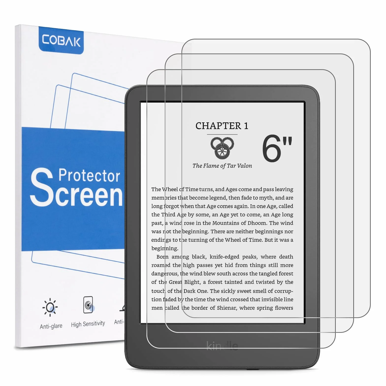 CoBak Matowa Ochrona Ekranu do Kindle 11. Generacji 2024/2022, Kobo Nia, PocketBook – Folia PET 3 sztuki