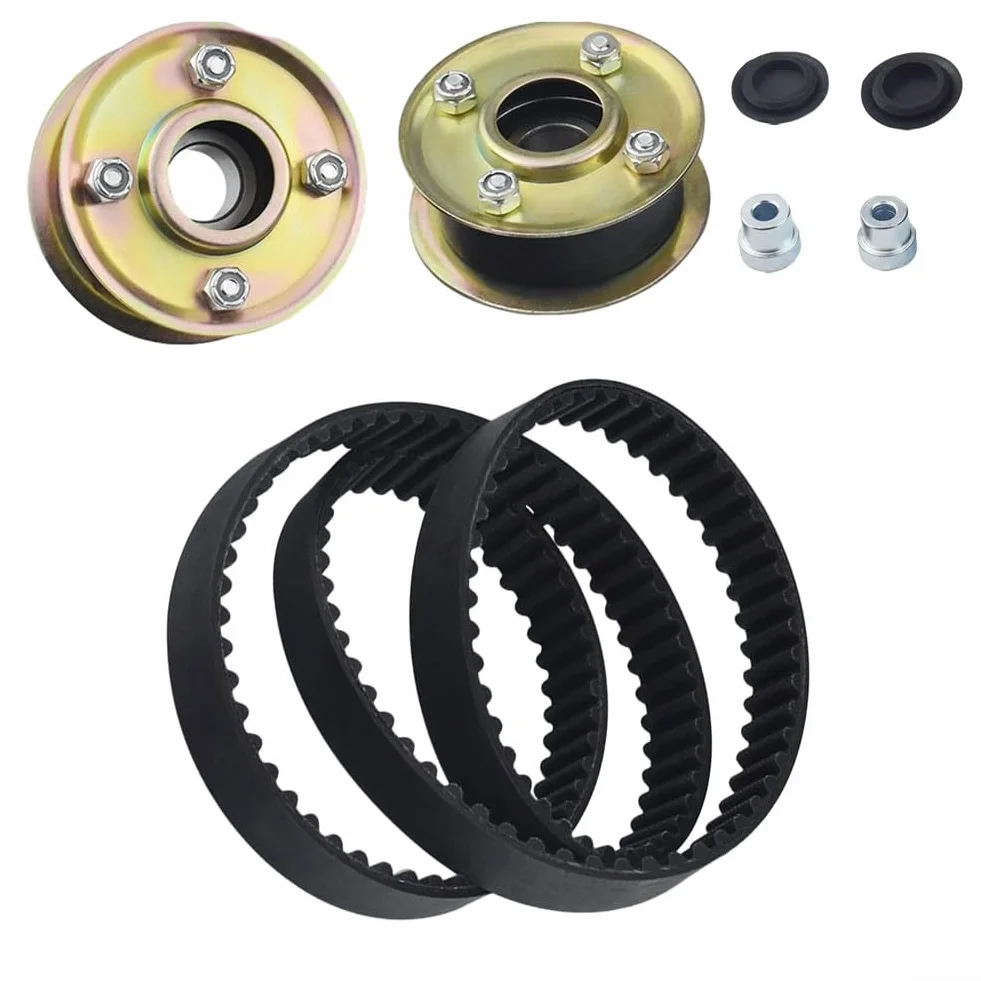 QOXEZY 131-4509 125-2532 Koło pasowe kosiarki i zestaw paska 120-3335 do pokładu dla Toro 76 cm do TimeMaster 76 cm, akcesoria do kosiarki, zawiera 2 x koło pasowe, 1 x pasek