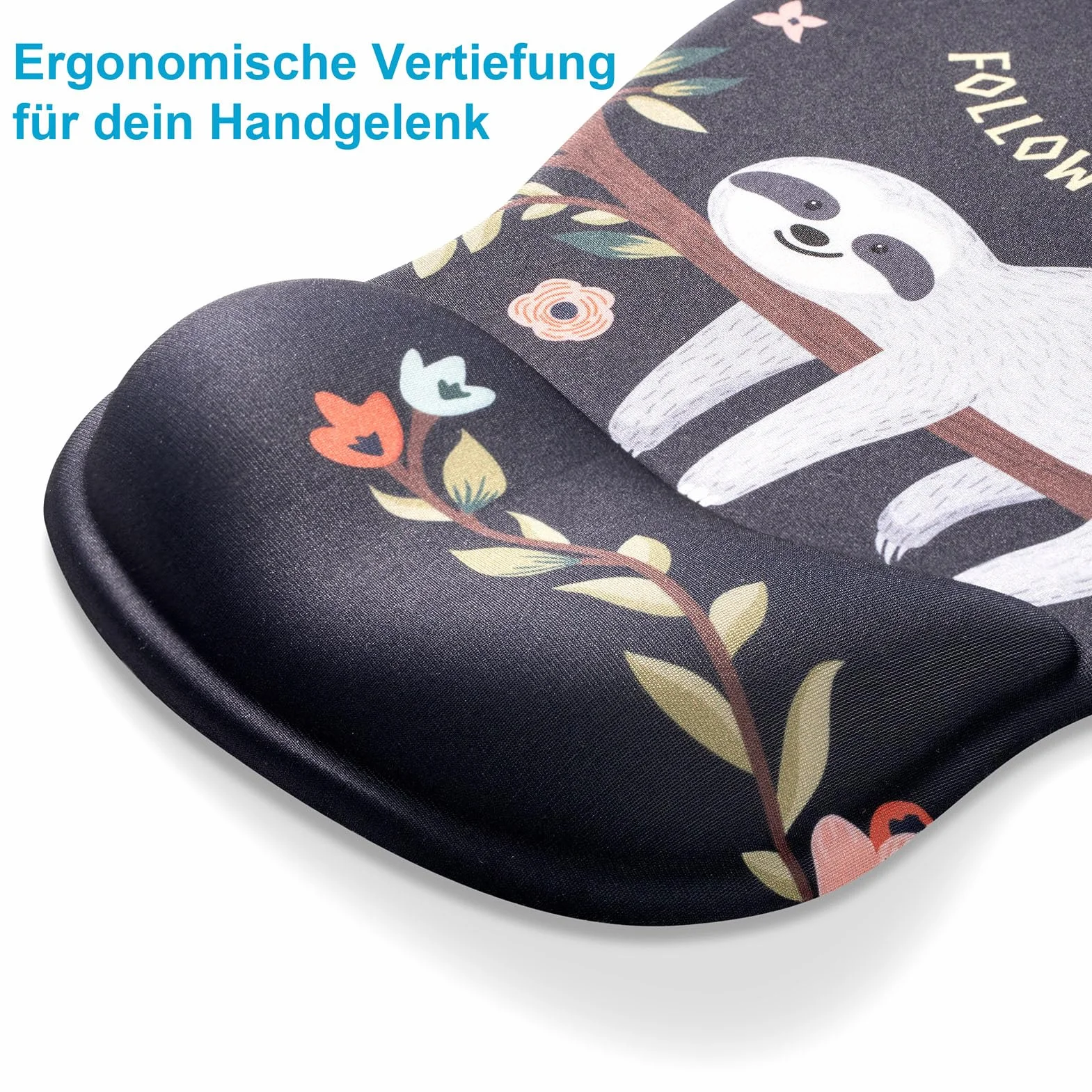 AOKSUNOVA Podkładka pod mysz z podkładką pod nadgarstek, podkładka pod mysz z motywem kota, podkładka pod mysz z poduszką żelową, ergonomiczna podkładka pod mysz z podkładką pod nadgarstek