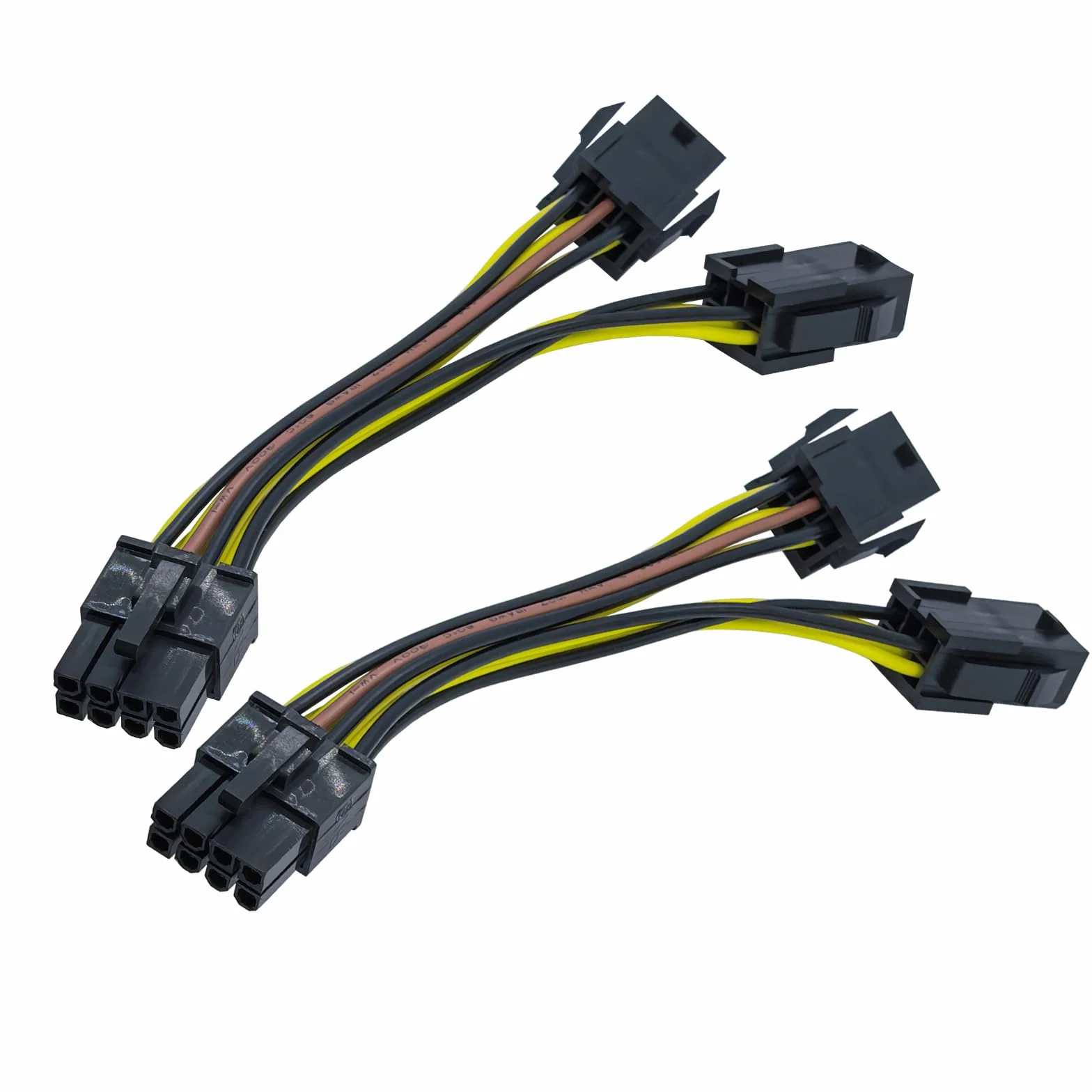 2 sztuki PCI-E karta graficzna przynosi własny 6-pinowy podwójny kabel zasilający PCI żeński do 8-pinowego męskiego kabla zasilacza GPU 5,87 cala / 14,5 cm