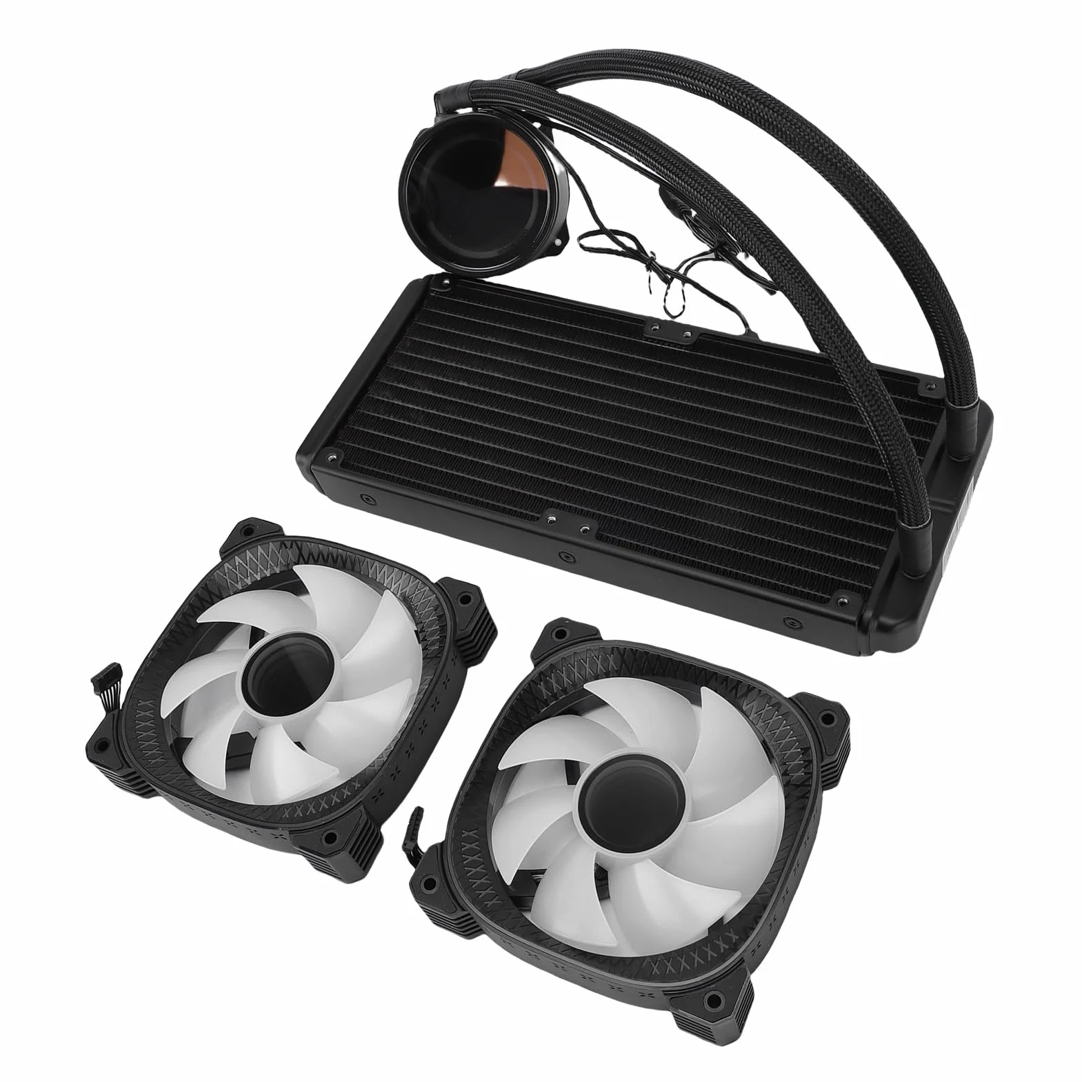 Aramox Płynna Chłodnica Procesora ARGB z 2,2-calowym Ekranem LCD Chłodnica Procesora AIO 240 Mm Wentylatory PWM Miedziana Podstawa do Budowy Komputera PC AM5 AM4 LGA1700 (BLACK)
