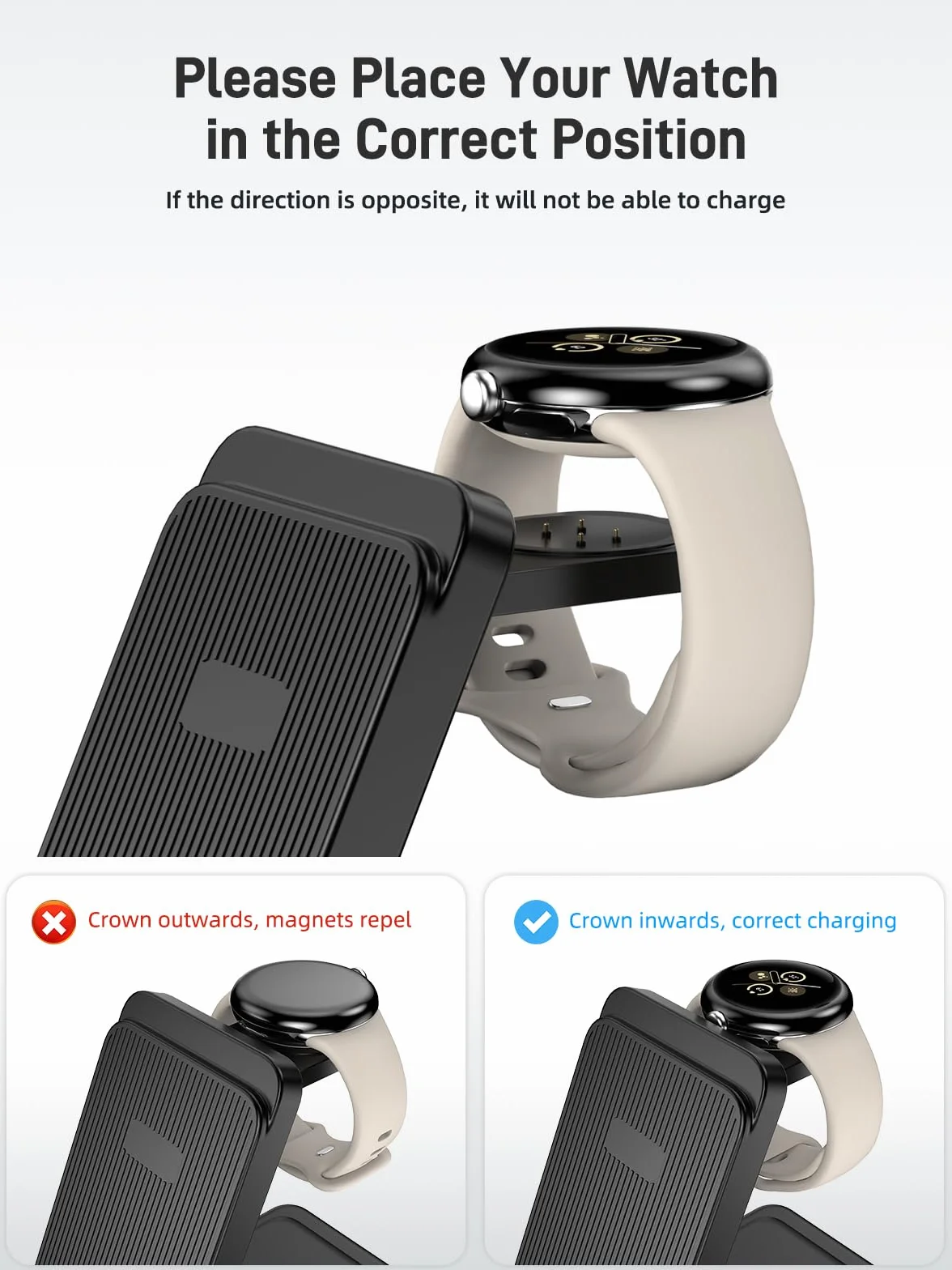 Bezprzewodowa ładowarka do Google Pixel Watch 3/2, ładowarka Google Pixel 3 w 1 do Pixel 9 Pro/Pro XL/9/8a/8/8 Pro/7, składana stacja ładująca do Pixel Buds Pro 2 (nie do Pixel Watch 1)