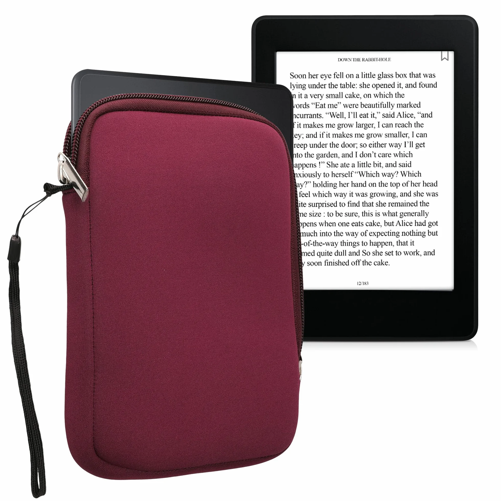 kwmobile Neoprenowy pokrowiec na czytnik e-booków rozmiar 6 cali - uniwersalny pokrowiec na eBook z zamkiem błyskawicznym - jagodowy