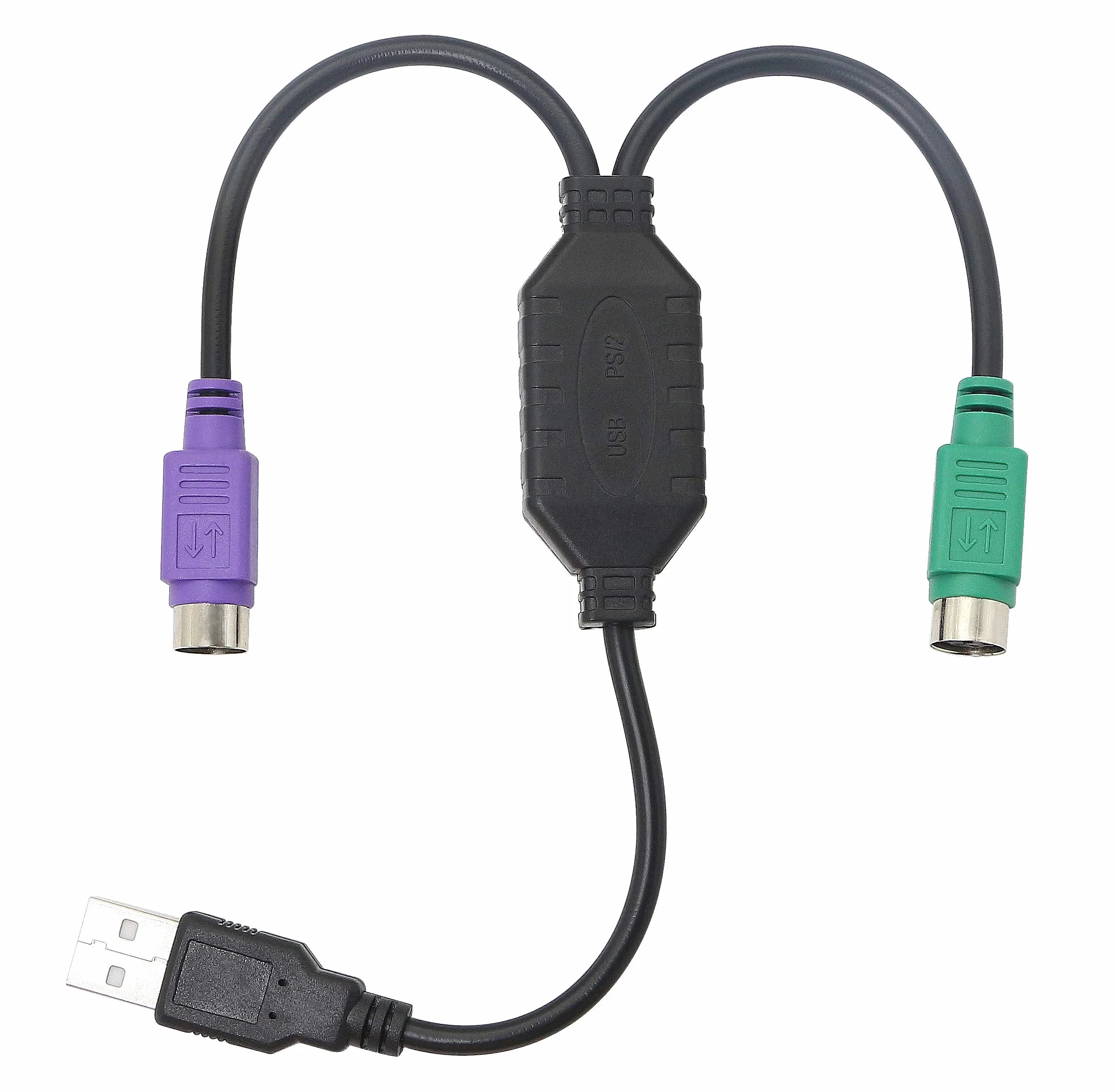 GELRHONR Kabel PS/2 na USB, Klawiatura i Mysz PS/2 na Adapter USB, Przedłużacz Klawiatury - Czarny