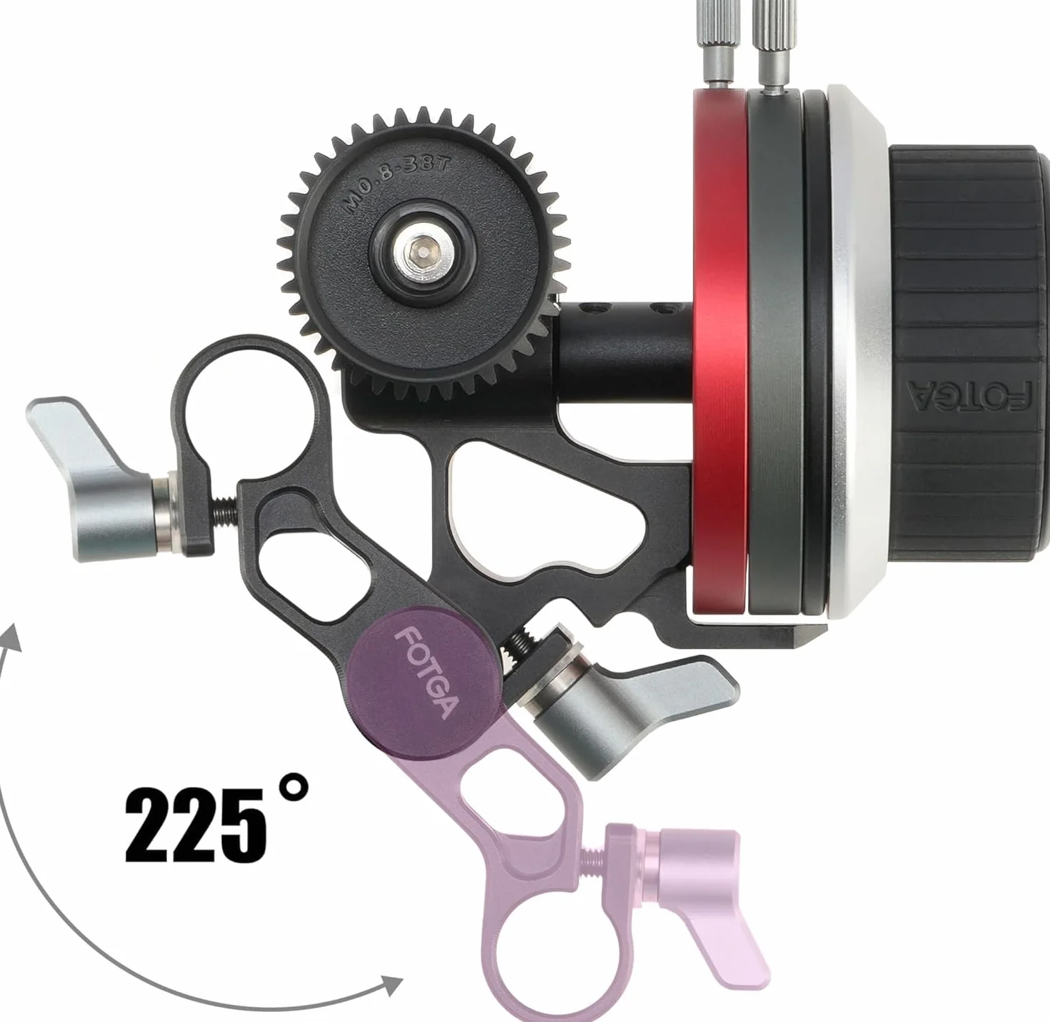 Hersmay Metal Mini Follow Focus z A/B Stops Aparat Podejście Dźwignia Kompatybilny 15 mm Rod Rig Amortyzacja No-Slip Handrad dla DSLR Kamera Kamera Klatka Rig