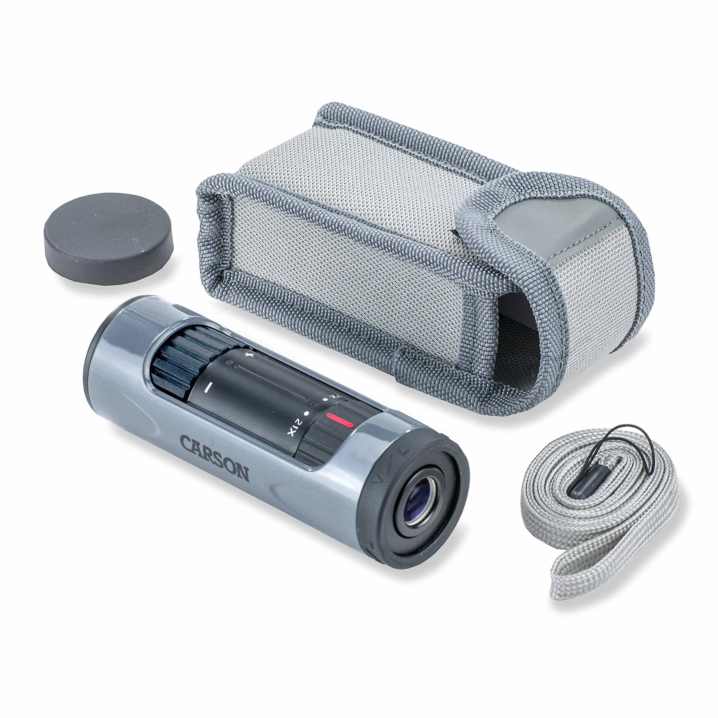 Carson Mono Zoom 7-21x21mm, monokular z zoomem - lekki i przenośny kompaktowy monokular o dużej mocy, w podróży, do aktywności na świeżym powietrzu (ZM-721)