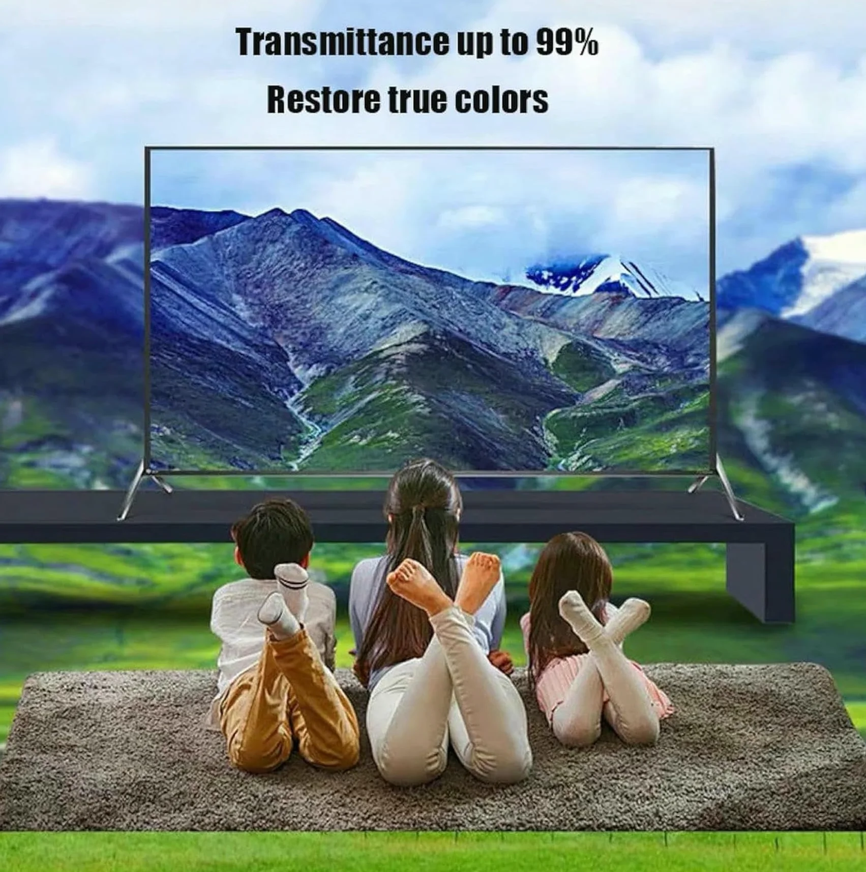Folia filtrująca ochronna na ekran TV, Przezroczysta osłona ekranu telewizora do monitora LED LCD Smart TV o przekątnej 32–75 cali(40 Inches 886x498mm)