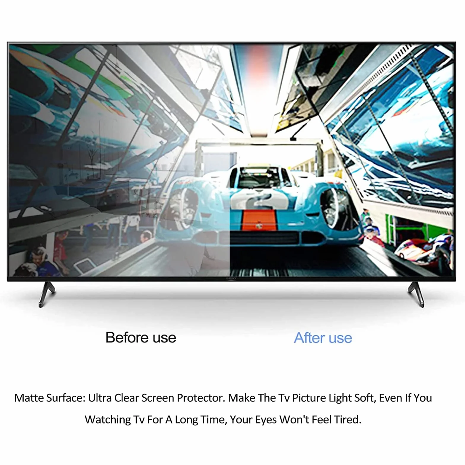 32-75-calowy telewizor LED Smart TV z powłoką antyodblaskową i folią ochronną na ekran, akcesoria do telewizorów - 39 cali 856 * 478 mm, 43 cale 942 * 529 mm, 4，43 inch 942 * 529mm