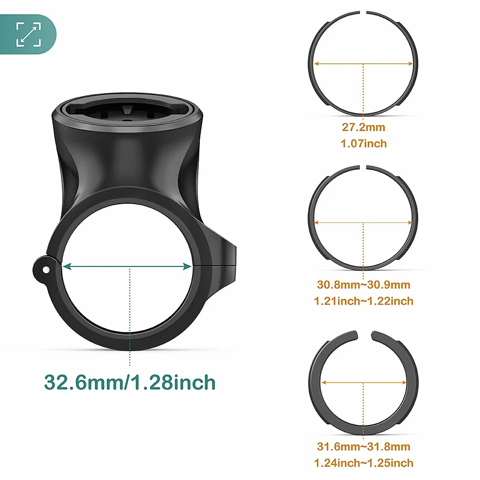 TUSITA Quarter Turn Sztycy Uchwyt Kompatybilny z Garmin Varia Radar RTL510 RTL515 RVR315, RearVue 820 - Kierownice Rowerowe 27.2mm 30.9mm 31.6mm