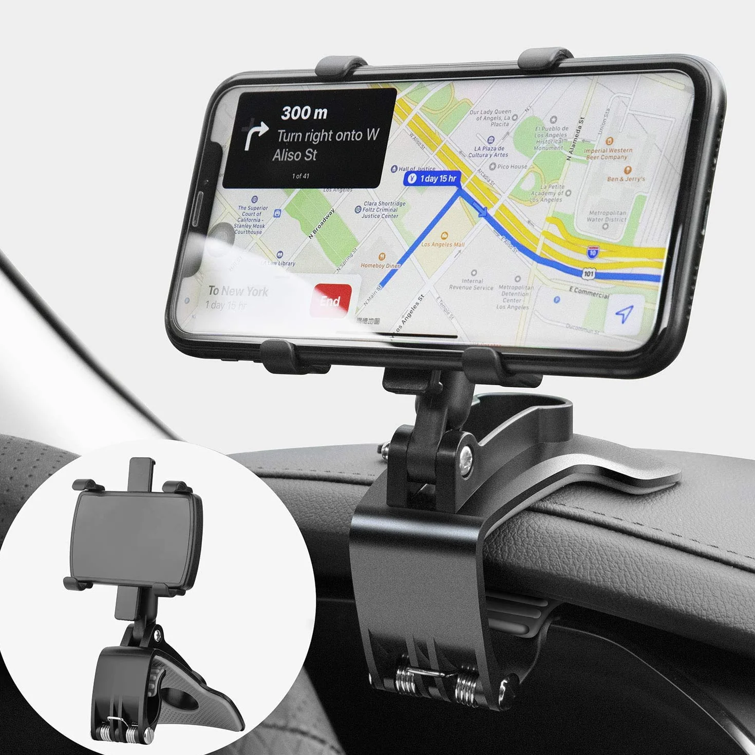 Uchwyt na telefon samochodowy obrót o 360 stopni, podstawka na telefon komórkowy uchwyt samochodowy na telefon komórkowy do GPS i smartfonów 4-7 cali
