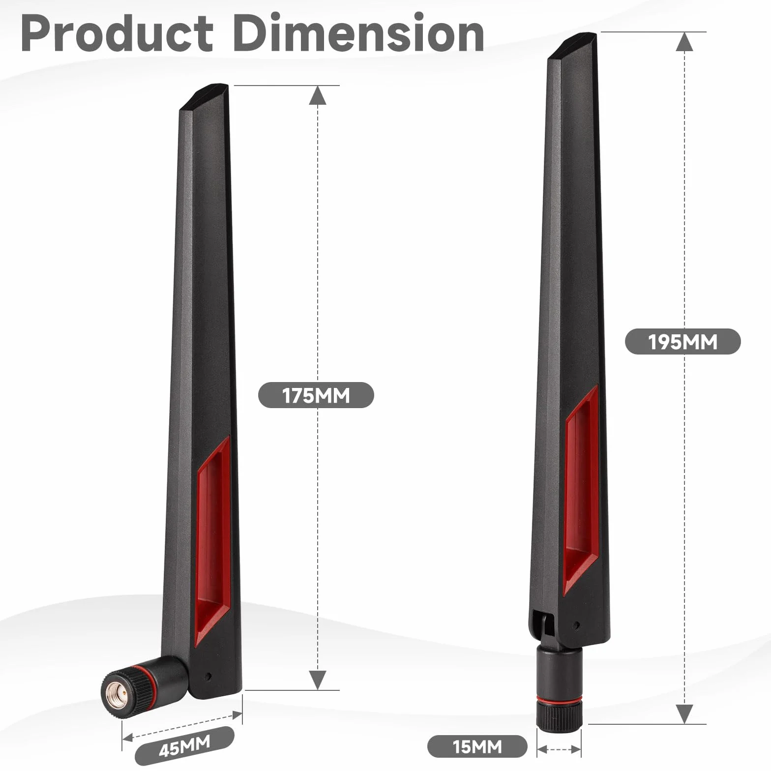 Eightwood Antena WiFi WLAN 2,4 g/5,8 g 10 dBi RP-SMA antena Dualband do PC, płyty głównej, routera, kamery PCI-E, karty sieciowej ASUS RT-AC68u..