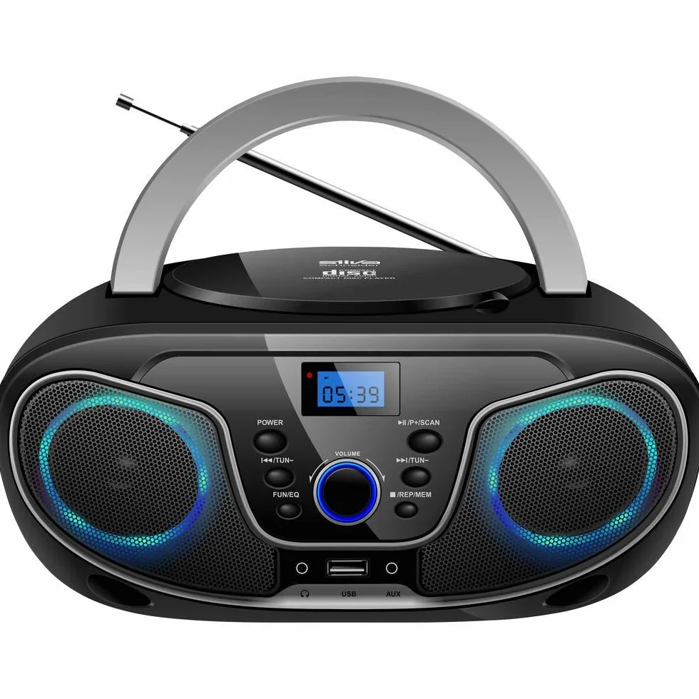 Silva-Schneider 1901850 MPC 19.4 radio FM z odtwarzaczem CD, AUX, USB, czarny/srebrny