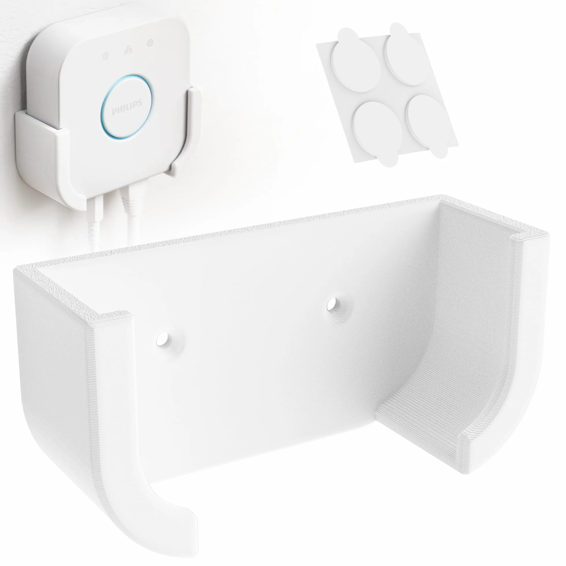Uchwyt ścienny kompatybilny z Philips Hue Bridge | Uchwyt do sterowania Smart Home | Biały | Łatwy montaż