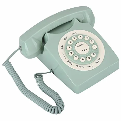 EBTOOLS Retro, Vintage Telefon Stały Telefon Stacjonarny Vintage Telefon Stały Przewodowy Telefon Retro Klawisze Dekoracja Biuro Domu Zielony