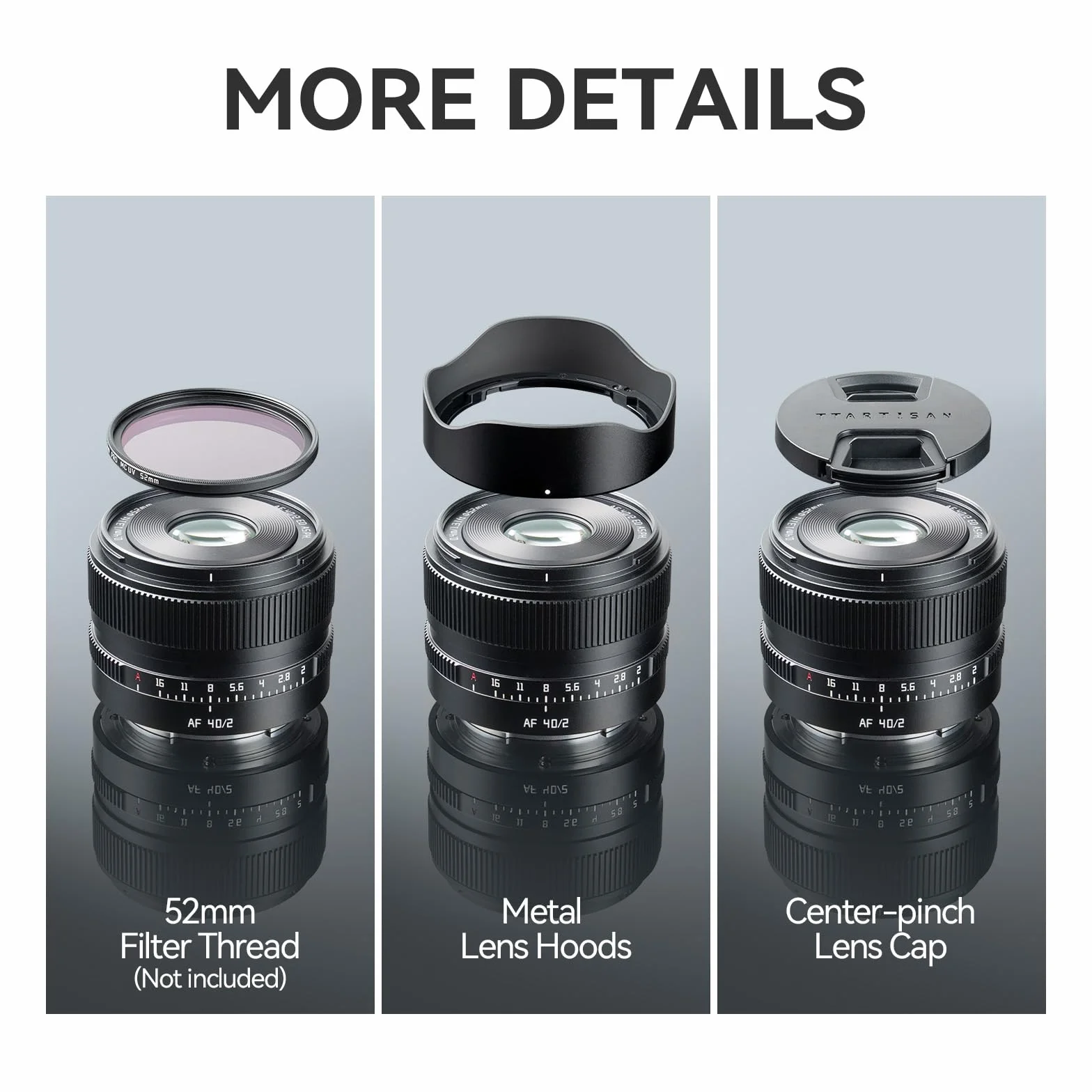 TTARTISAN 40 mm f/2 AF-Obiektyw dla L-Mount, pełnoklatkowy 40 mm f2 Autofokus Prime Obiektyw dla L-Mount (L, Czarny)