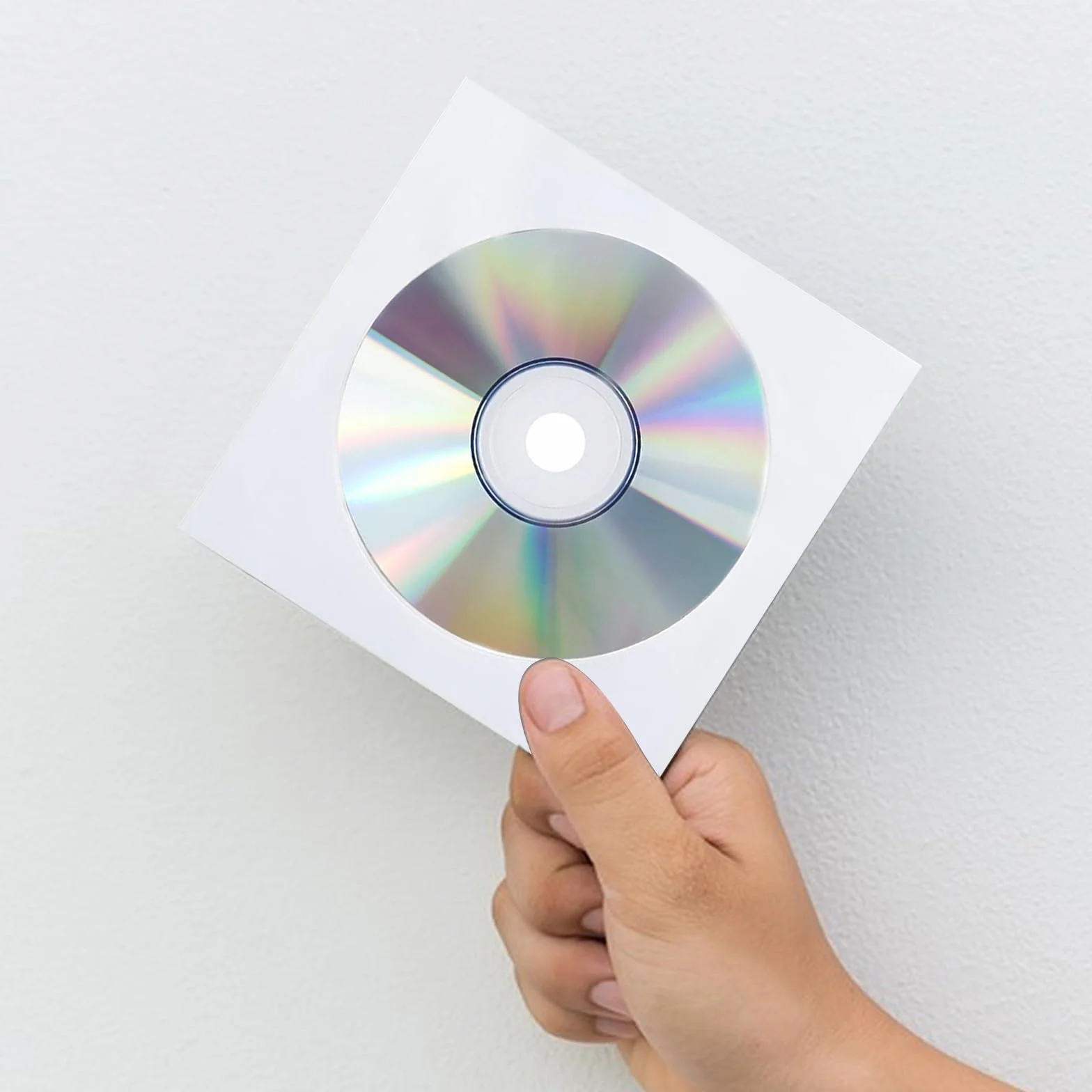 Rękawy na płyty CD DVD, wysokiej jakości, białe rękawy na płyty CD, DVD, koperty, z przezroczystym okienkiem i klapką, 120 gramów, kompatybilne ze standardowym rozmiarem CD DVD, 200 szt