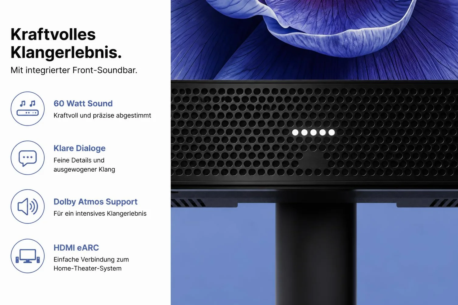 Telewizor LOEWE We. SEE 42 cale OLED, dwa kanały, Smart TV (Dolby Vision, 60 W Dolby Atmos, HDMI 2.1 120 Hz VRR, Apple AirPlay, Matter, pilot Bluetooth, wyjątkowo płaska konstrukcja monitora)