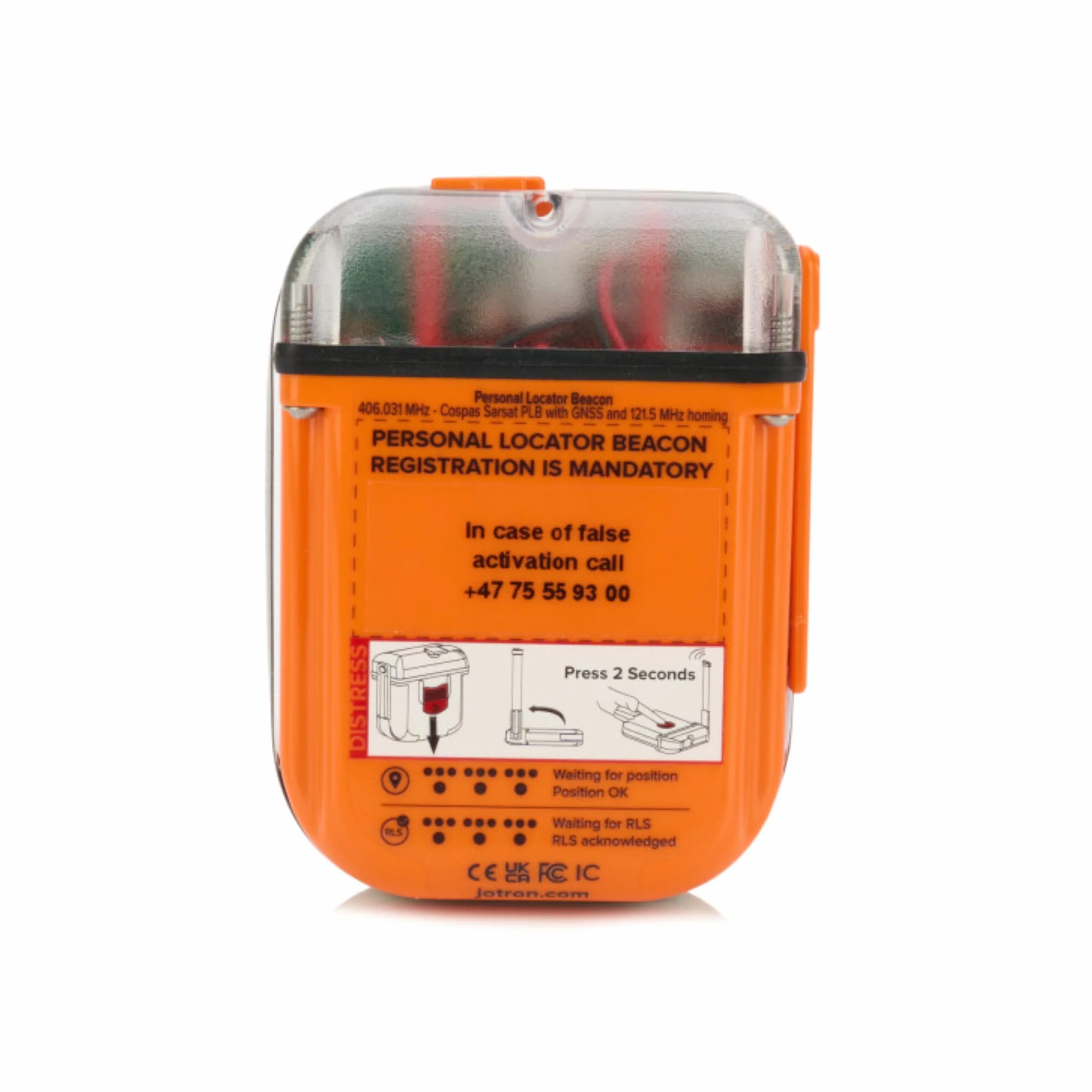 Jotron Tron SA20 PLB Osobisty lokalizator nawigacyjny | Kompaktowy i lekki | GPS i Galileo GNSS | Sygnał awaryjny 406 MHz | Wodoodporny | Zatwierdzony przez SOLAS | Zaprogramowany do rejestracji w