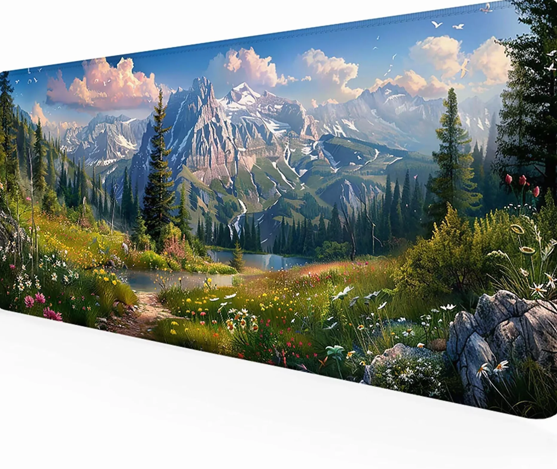 Podkładka pod mysz dla graczy z góry, XXL, 1200 x 600 x 3 mm, szyte krawędzie, podkładka pod mysz, zielona, akcesoria dla graczy, wodoodporna, antypoślizgowa, gumowa podkładka, gamingowa, do domowego