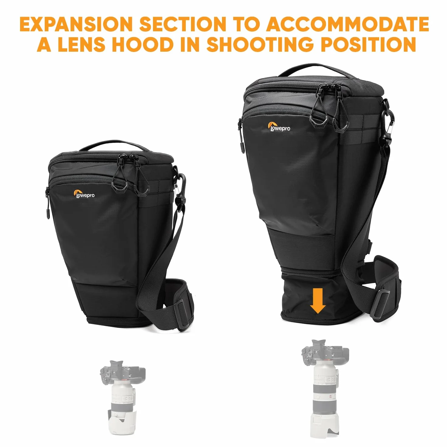 Lowepro ProTactic TLZ 75 Pro AW III torba na aparat fotograficzny Toploader do lustrzanek bezlusterkowych, obj. 6 l, wym. : 37 x 14 x 16 cm, do aparatów z założonym obiektywem, modułowa torba na