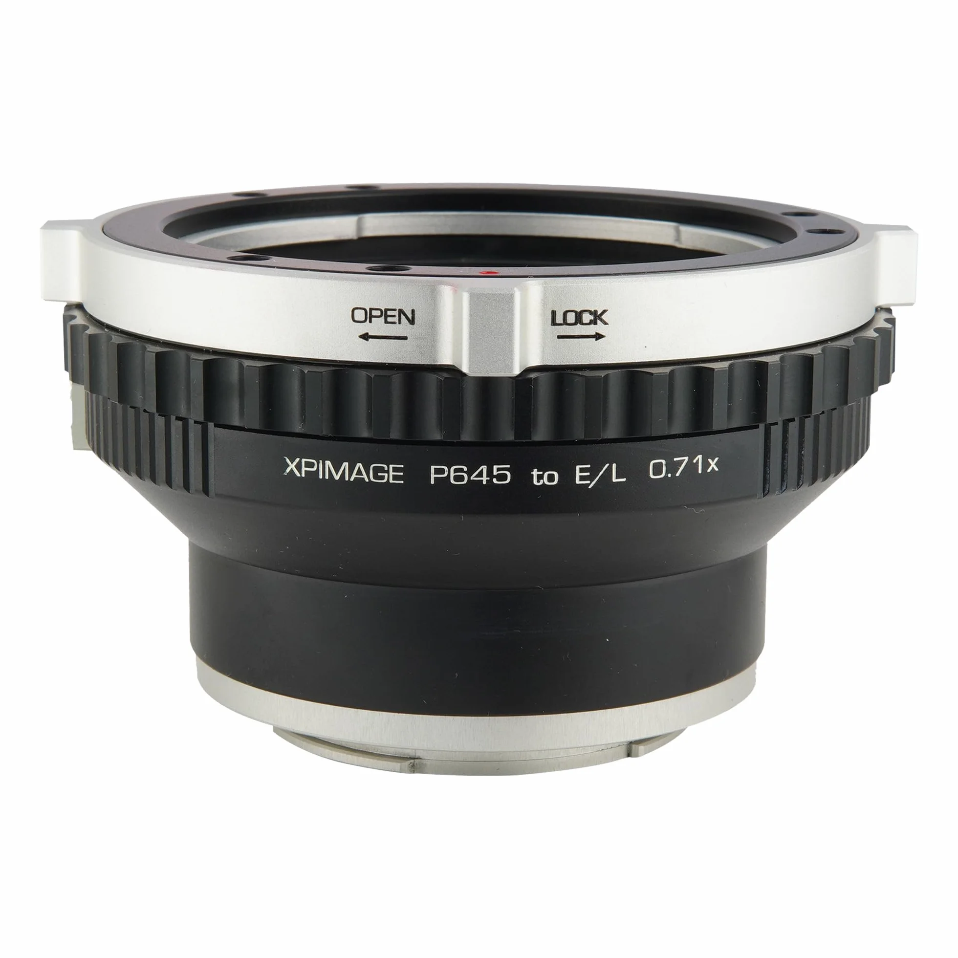 Adapter mocowania obiektywu Speed ​​Booster z redukcją ogniskowej 0,71X, kompatybilny z obiektywem Pentax 645 i aparatem Leica lub Panasonic z mocowaniem L