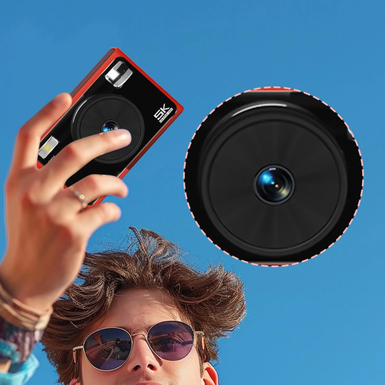 Aparat cyfrowy 5K, aparat lustrzany Kamera cyfrowa 5K do podróży | 72MP urządzenia vloggingowe, dostawy fotografica, narzędzie do robienia fotografii, 2,8-calowe ekran IPS dla dzieci,