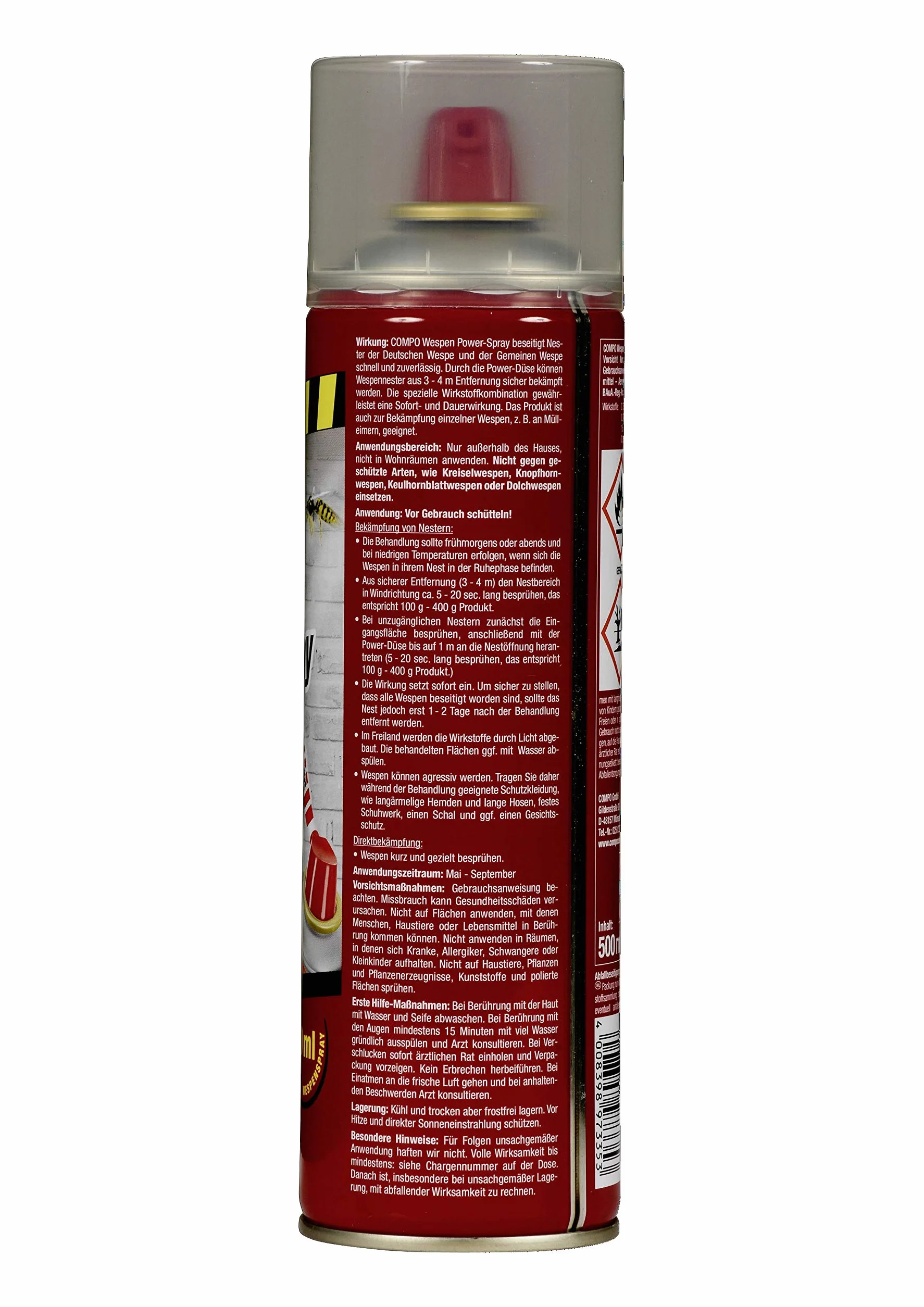 Compo Power Spray 17335 Spray do Zwalczania Gniazd Os, 500 ml
