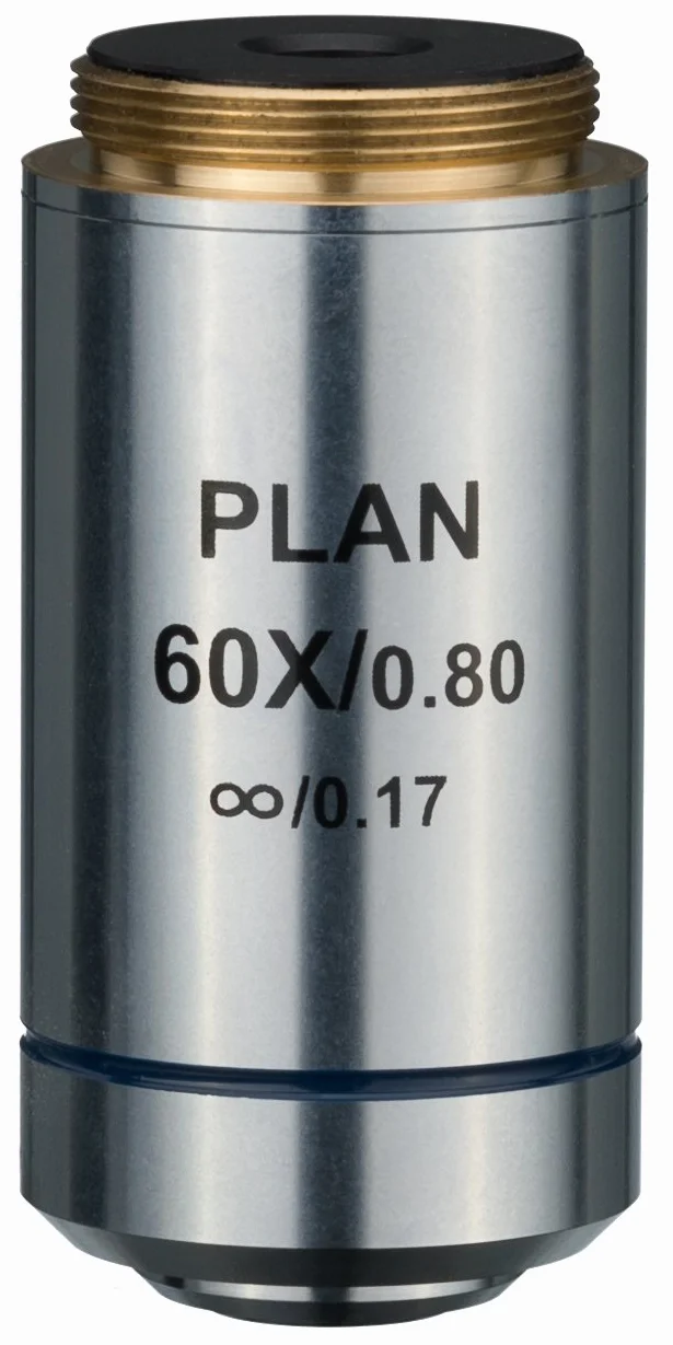 Bresser Optyka 60 x DIN, Infinity 5941065 obiektyw mikroskopowy 60 x | Korekcja na nieskończoność, płaskie pole, wysoka rozdzielczość, sprężynowa ochrona preparatu, Science Infinity, fotografia