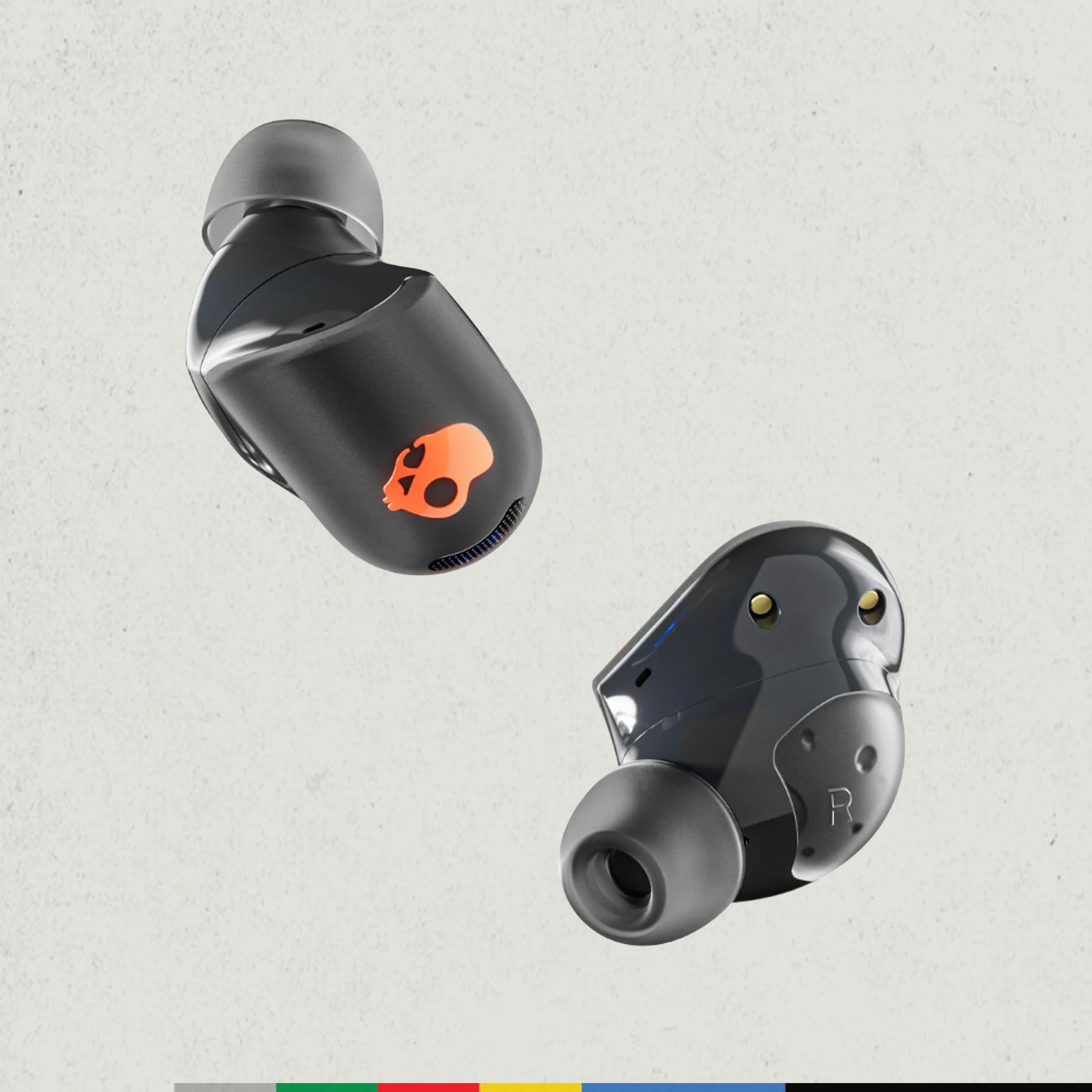 Skullcandy Sesh ANC Active, Bezprzewodowe Słuchawki Douszne z Aktywną Redukcją Szumów, 48 godz. Słuchania, Mikrofon, Obsługa iPhone’a, Androida i urządzeń Bluetooth – czarny/pomarańczowy