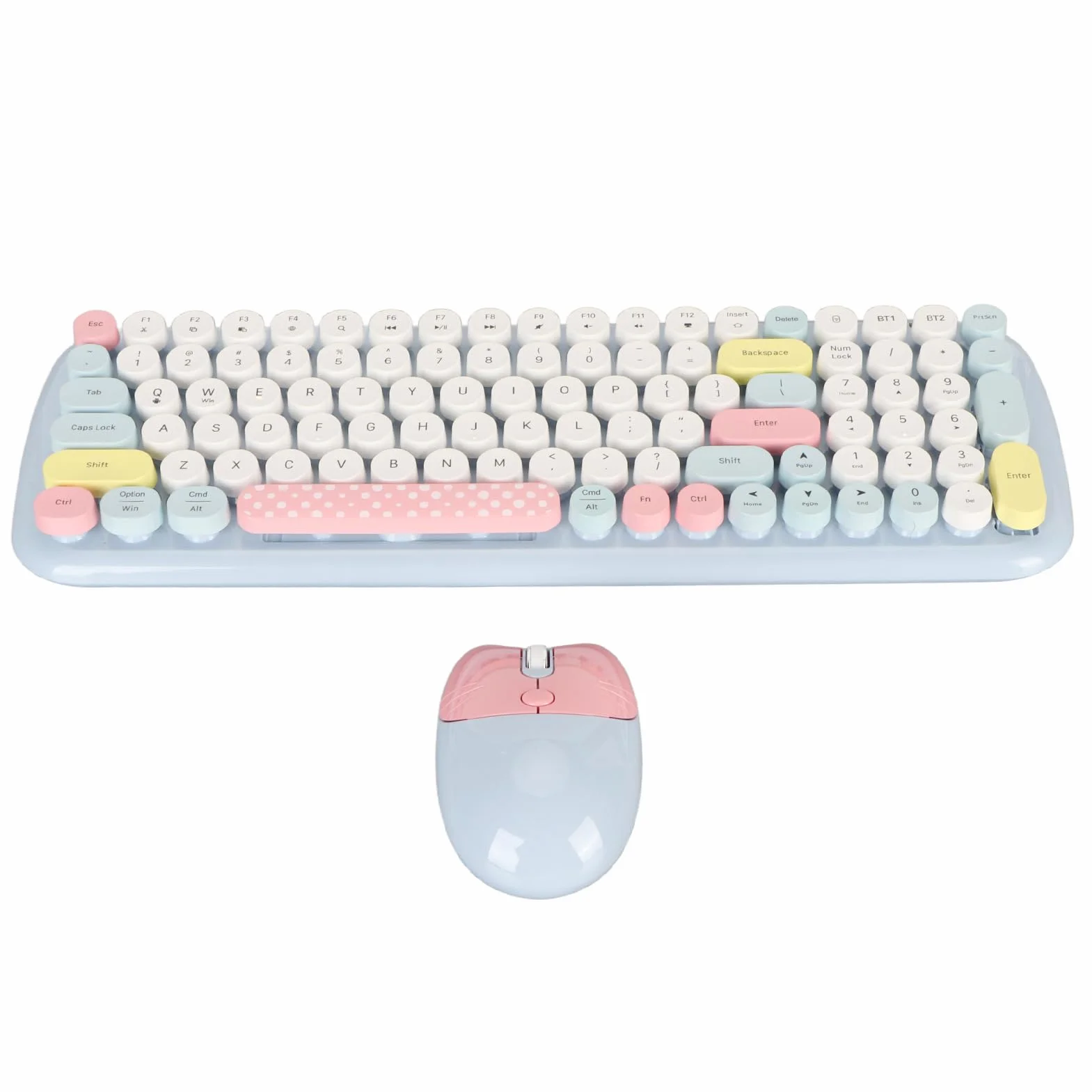 Klawiatura i Mysz Kolorowa Pełnowymiarowa Klawiatura do Pisania Śliczna Mysz Optyczna do Komputera Stacjonarnego z Systemem Laptop, Profesjonalne Akcesoria (Fydunrhastu8ecn-12)