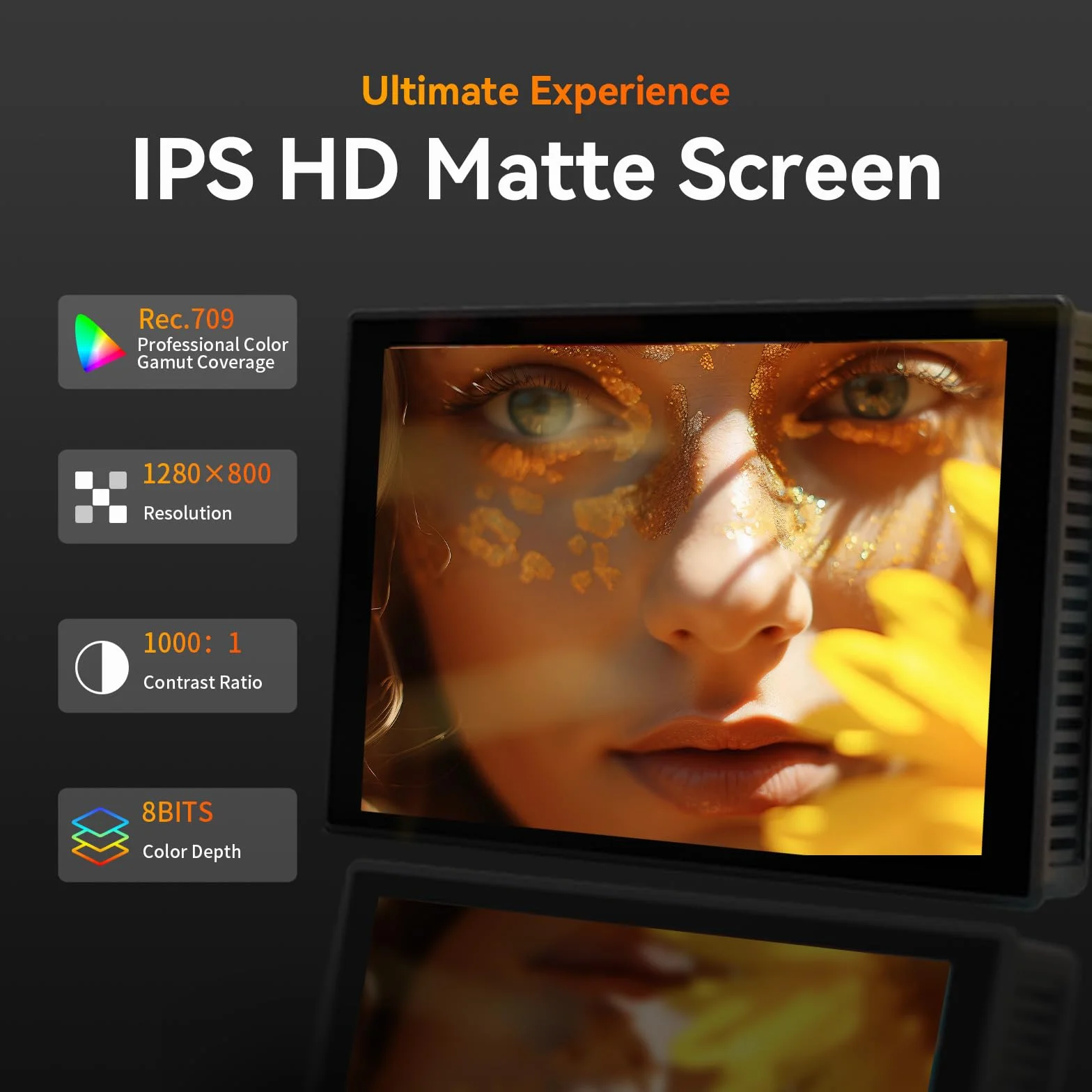Portkeys HD7T monitor 7" ekran dotykowy 1000 nit jasności, z przyciskami szybkiego wyboru aparatu z ochroną przeciwsłoneczną | Matowy wyświetlacz, Osłona przeciwsłoneczna, Do lustrzanek DSLR/bezlusterkowych, Jasność 1000 nitów