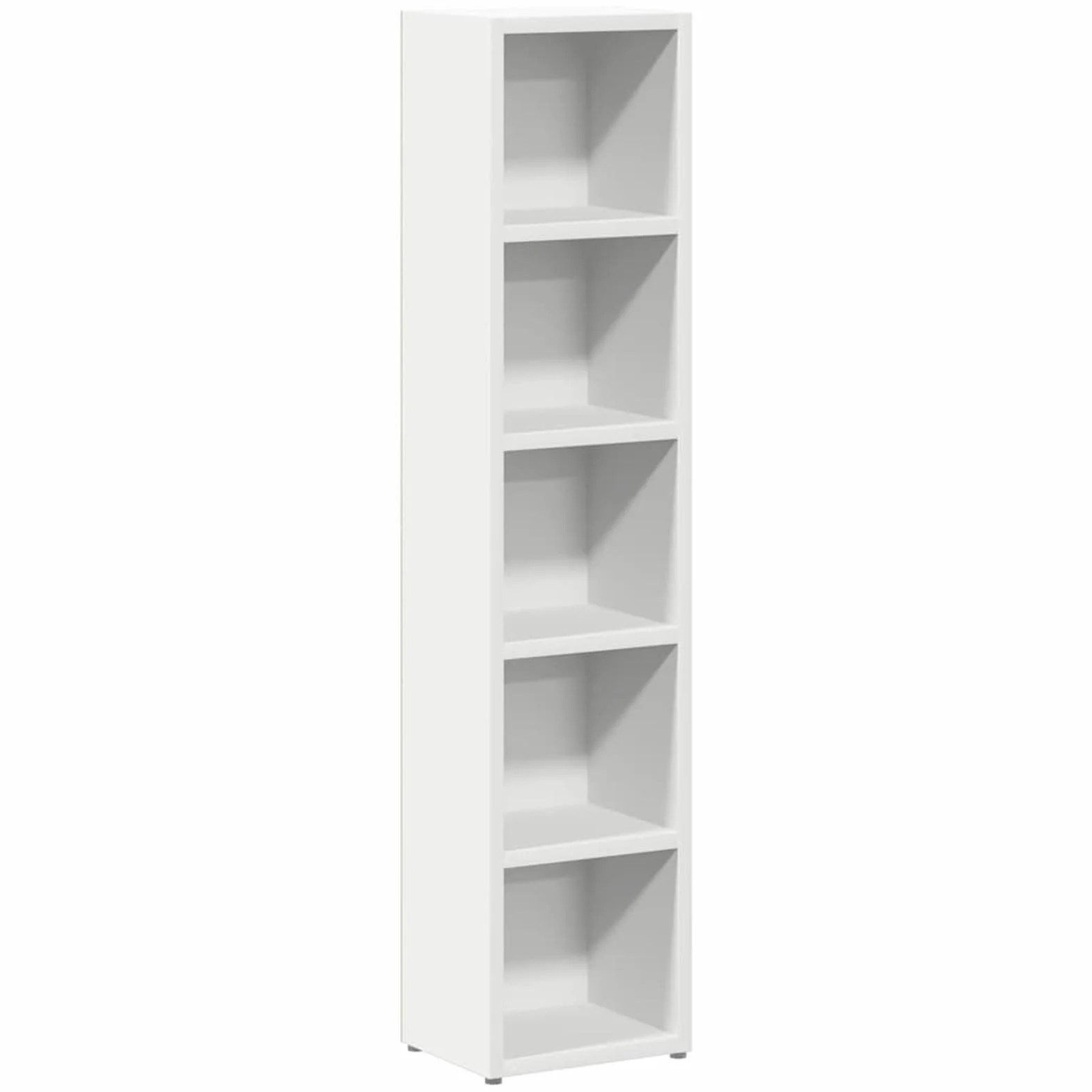 Regał na płyty CD, zestaw 2 szt. – pionowy system sortowania płyt CD z materiału drewnopochodnego, biały, 21 x 16 x 93,5 cm, do kolekcji muzyki w salonie lub biurze