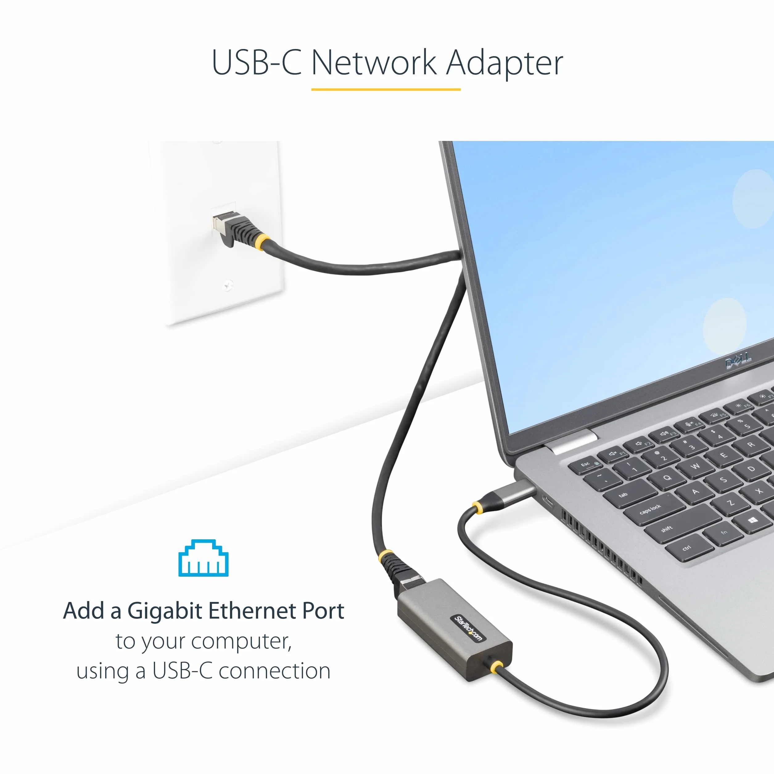StarTech.com US1GC30B2 Adapter USB-C na Ethernet, adapter sieciowy USB 3.0 na Gigabit Ethernet – 10/100/1000 Mb/s, adapter Ethernet USB-C na RJ45 (GbE), 30,5 cm kabla, instalacja bez sterownika