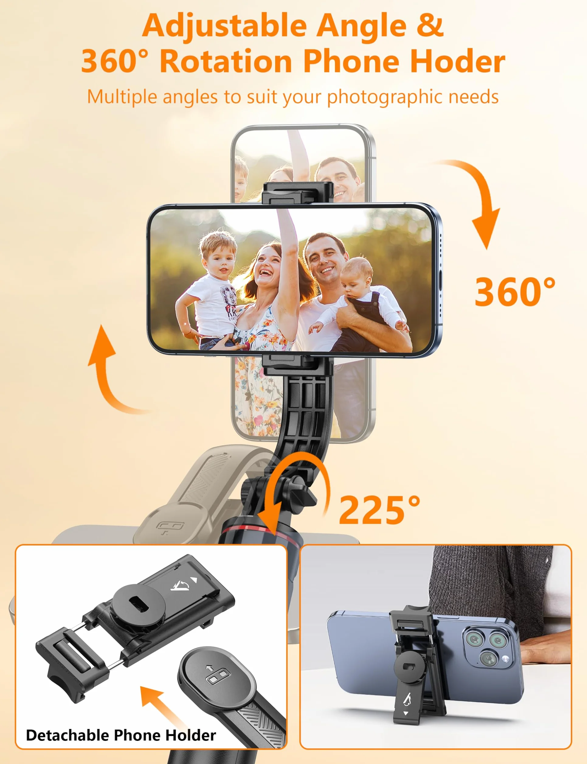 Statyw na smartfona aluminiowy wysuwany 130 cm z pilotem bezprzewodowym obrotowy 360° do selfie