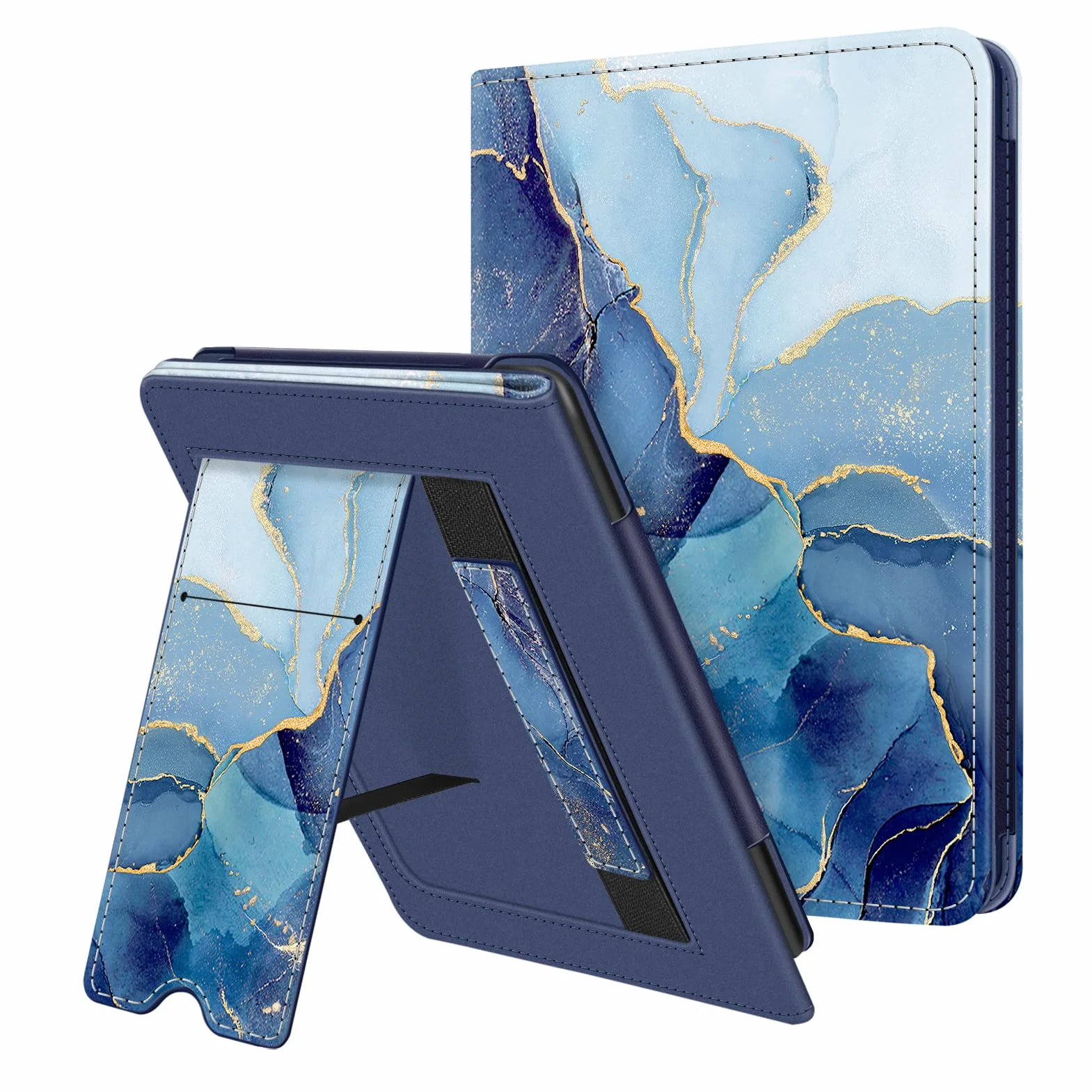 Fintie Etui do 6-Calowy Kindle (11. generacji) - 2024/2022, Kickstand Etui Ochronne z Paskiem na Rękę i Funkcją Auto Sleep/Wake dla Kindle Basic 2024, Ocean Marmur