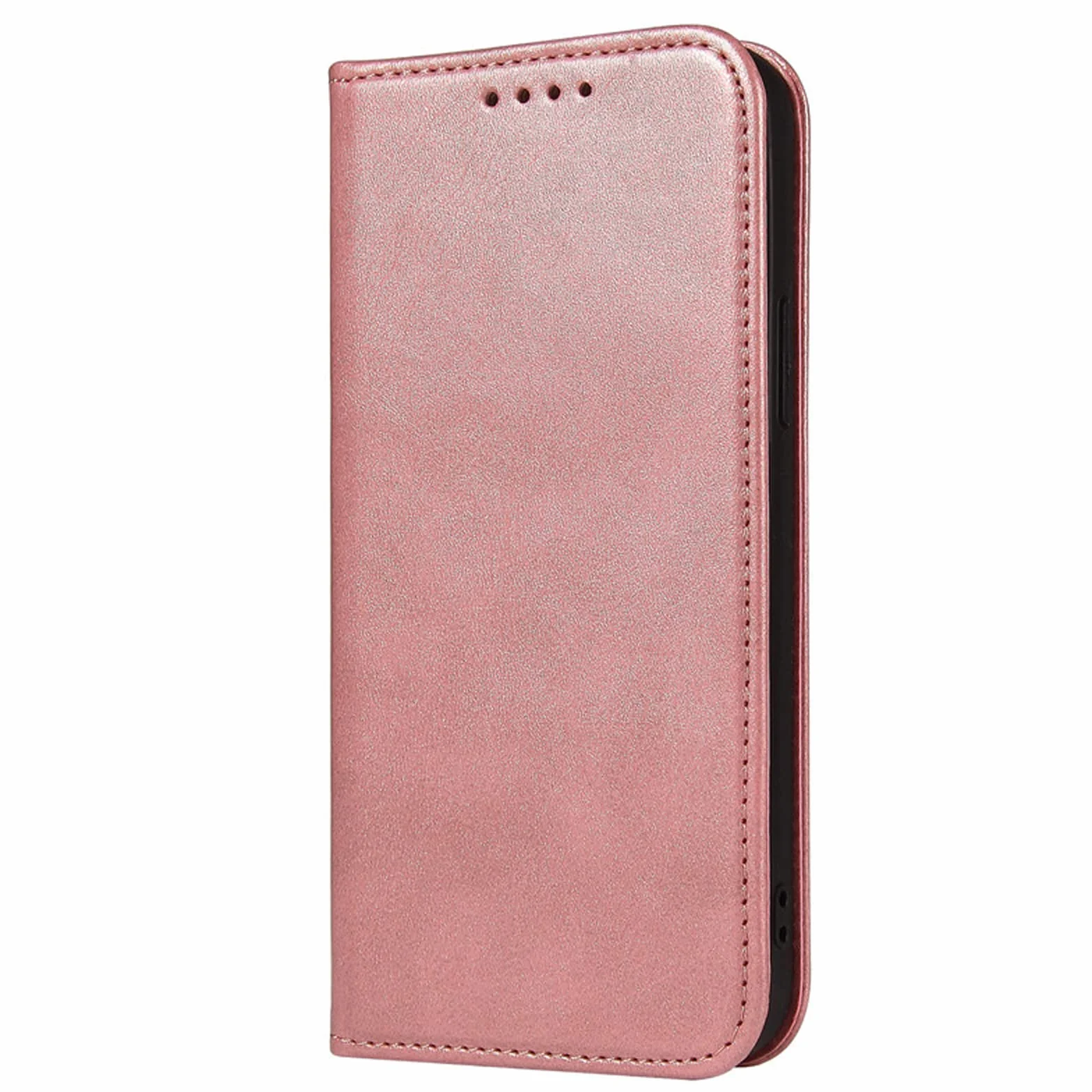 LTL Etui na telefon do iPhone 13 Mini/13/13 Pro/13 Pro Max, ręcznie robione skórzane etui z klapką z przegródkami na karty, etui na telefon, magnetyczne zamknięcie, różowe, 13pro max 6,7 cala